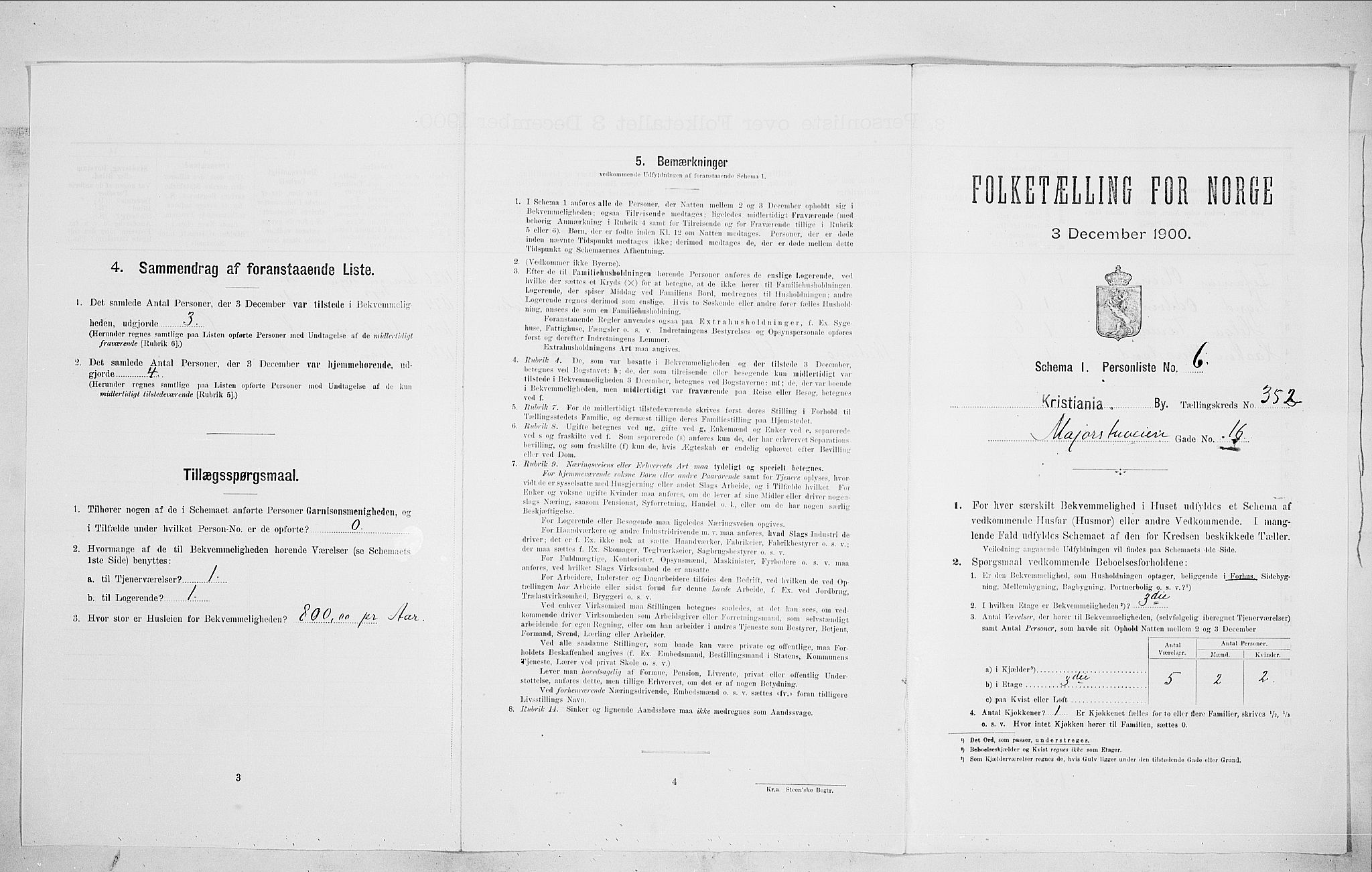 SAO, Folketelling 1900 for 0301 Kristiania kjøpstad, 1900, s. 54099