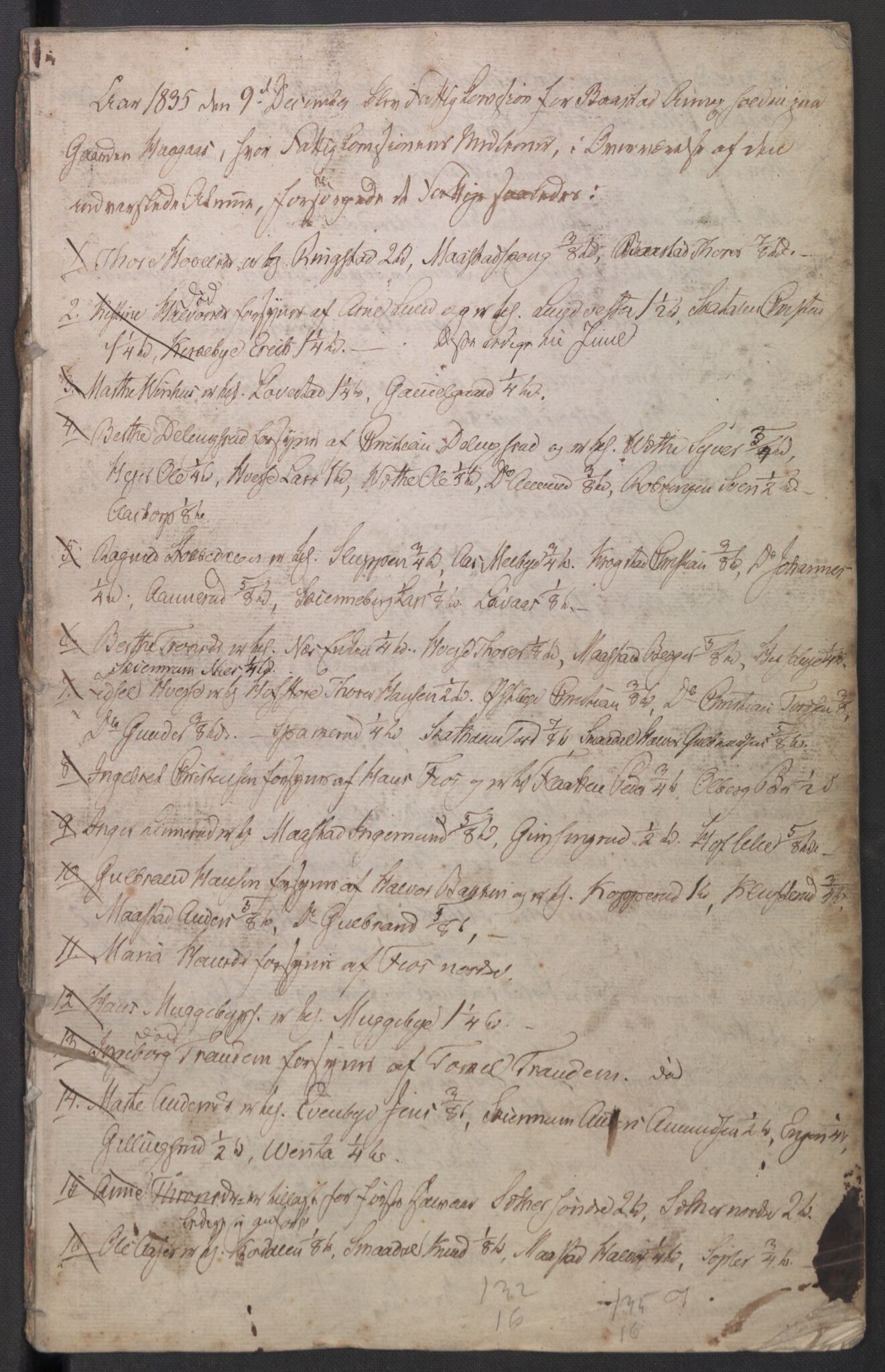 Trøgstad prestearkiv, AV/SAO-A-2019/F/Fa/L0002/0003: Regnskapsbøker / Liste over understøttede, 1835-1847