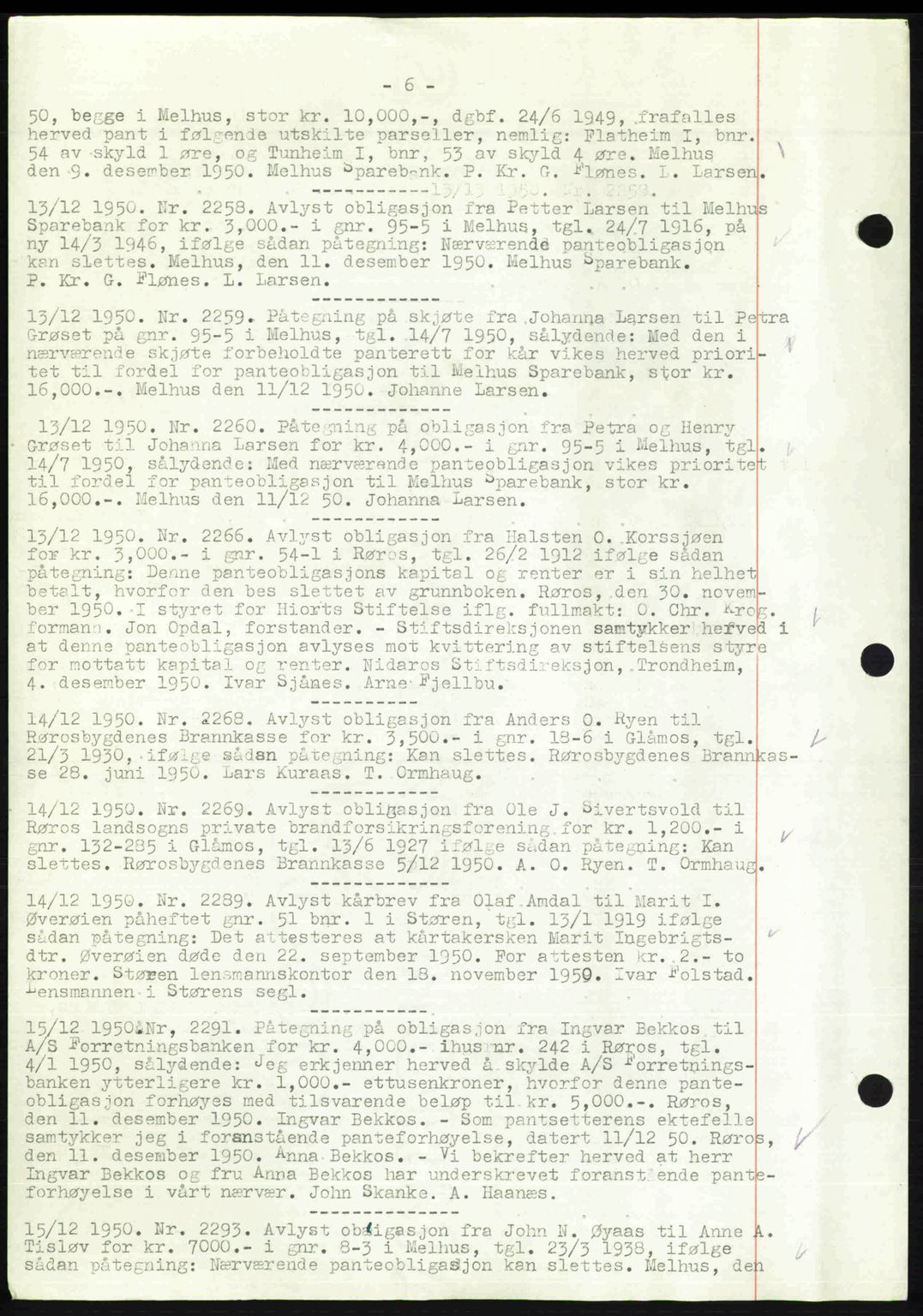 Gauldal sorenskriveri, SAT/A-0014/1/2/2C: Pantebok nr. A11, 1950-1950, Dagboknr: 2258/1950
