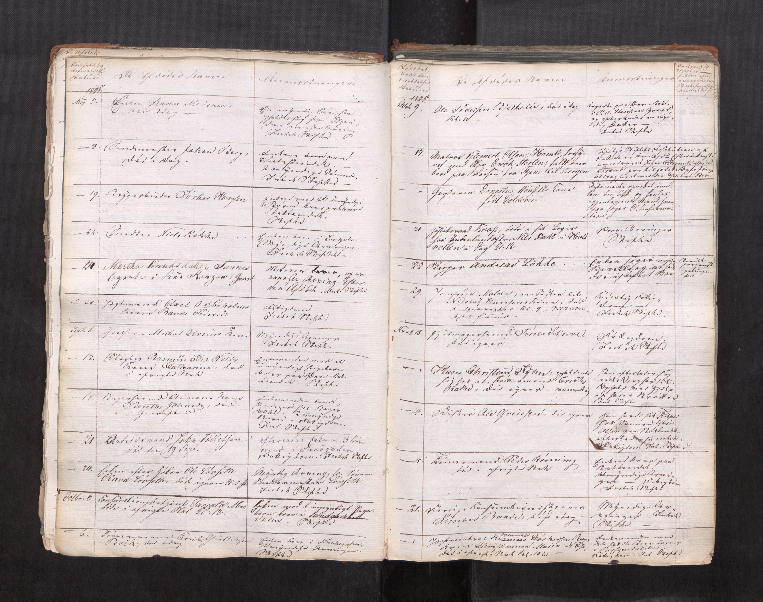 Trondheim byfogd, AV/SAT-A-0003/1/3/3L/L0001: Dødsanmeldelsesprotokoll, 1823-1870