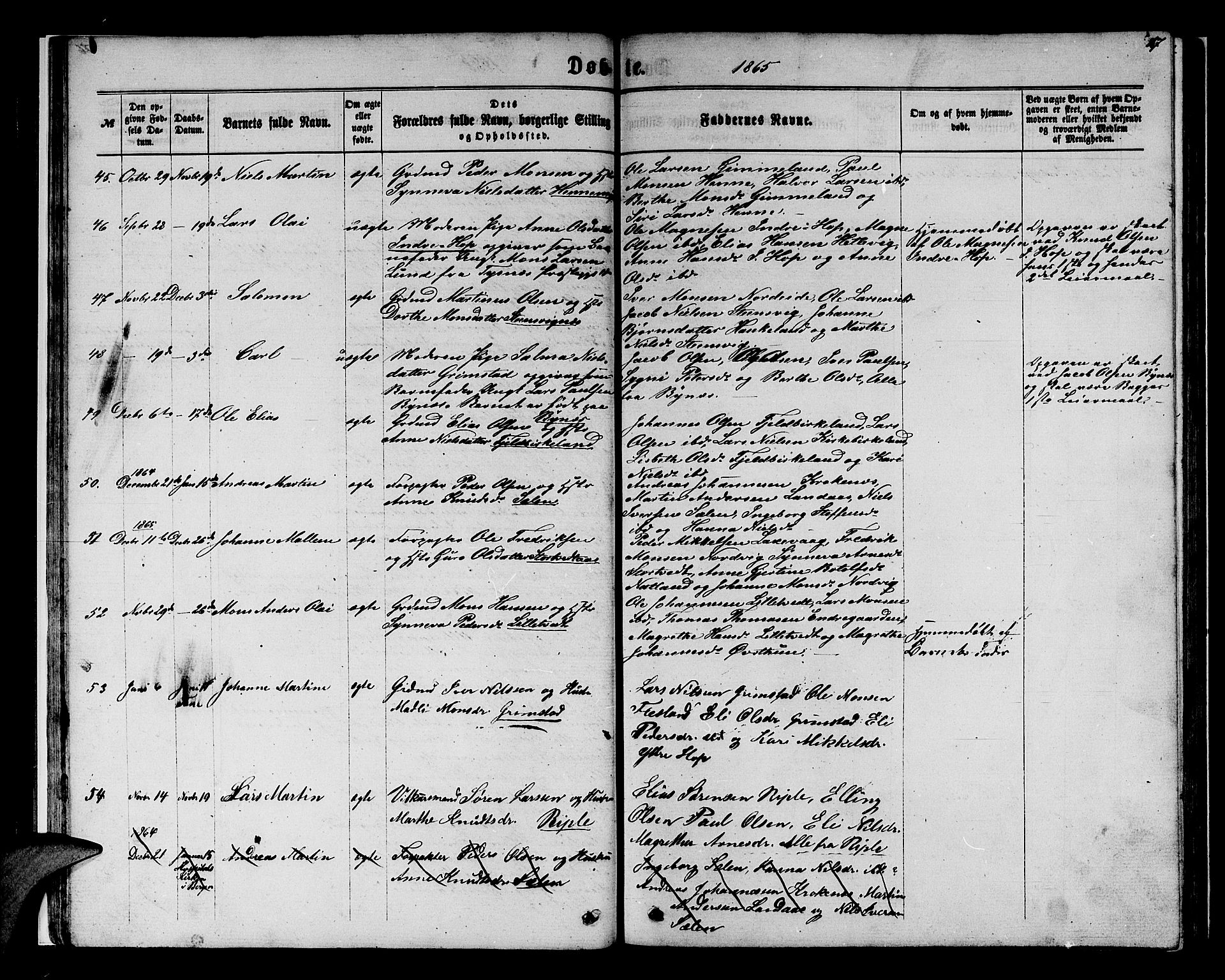 Birkeland Sokneprestembete, AV/SAB-A-74601/H/Hab: Klokkerbok nr. A 2, 1863-1876, s. 17