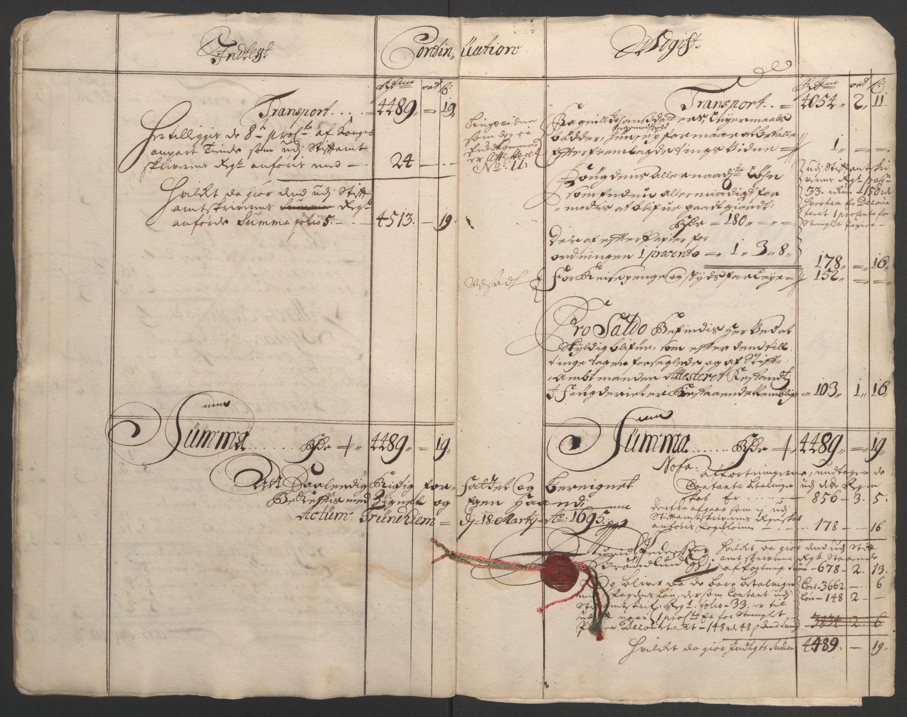 Rentekammeret inntil 1814, Reviderte regnskaper, Fogderegnskap, AV/RA-EA-4092/R57/L3850: Fogderegnskap Fosen, 1694, s. 11