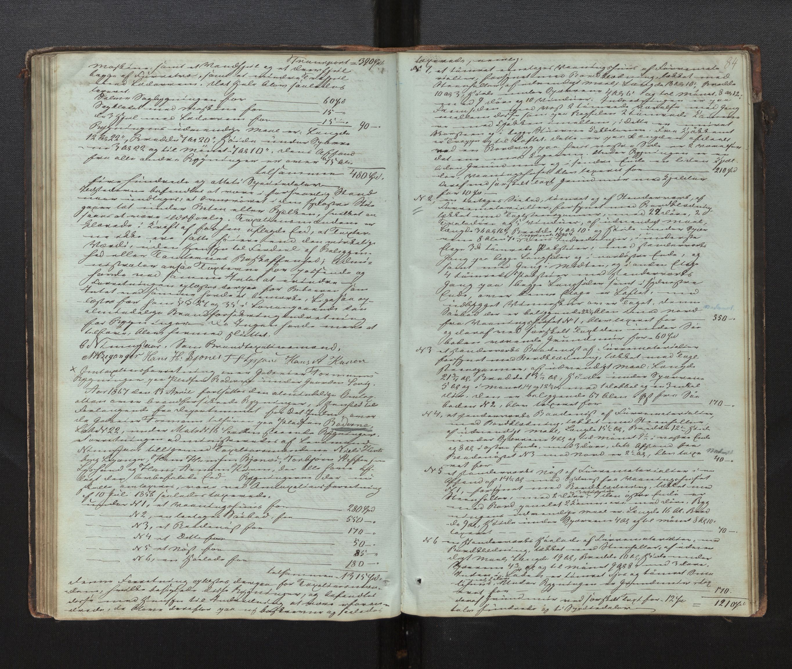 Lensmannen i Os, AV/SAB-A-34101/0012/L0001: Branntakstprotokoll, 1846-1873, s. 83b-84a