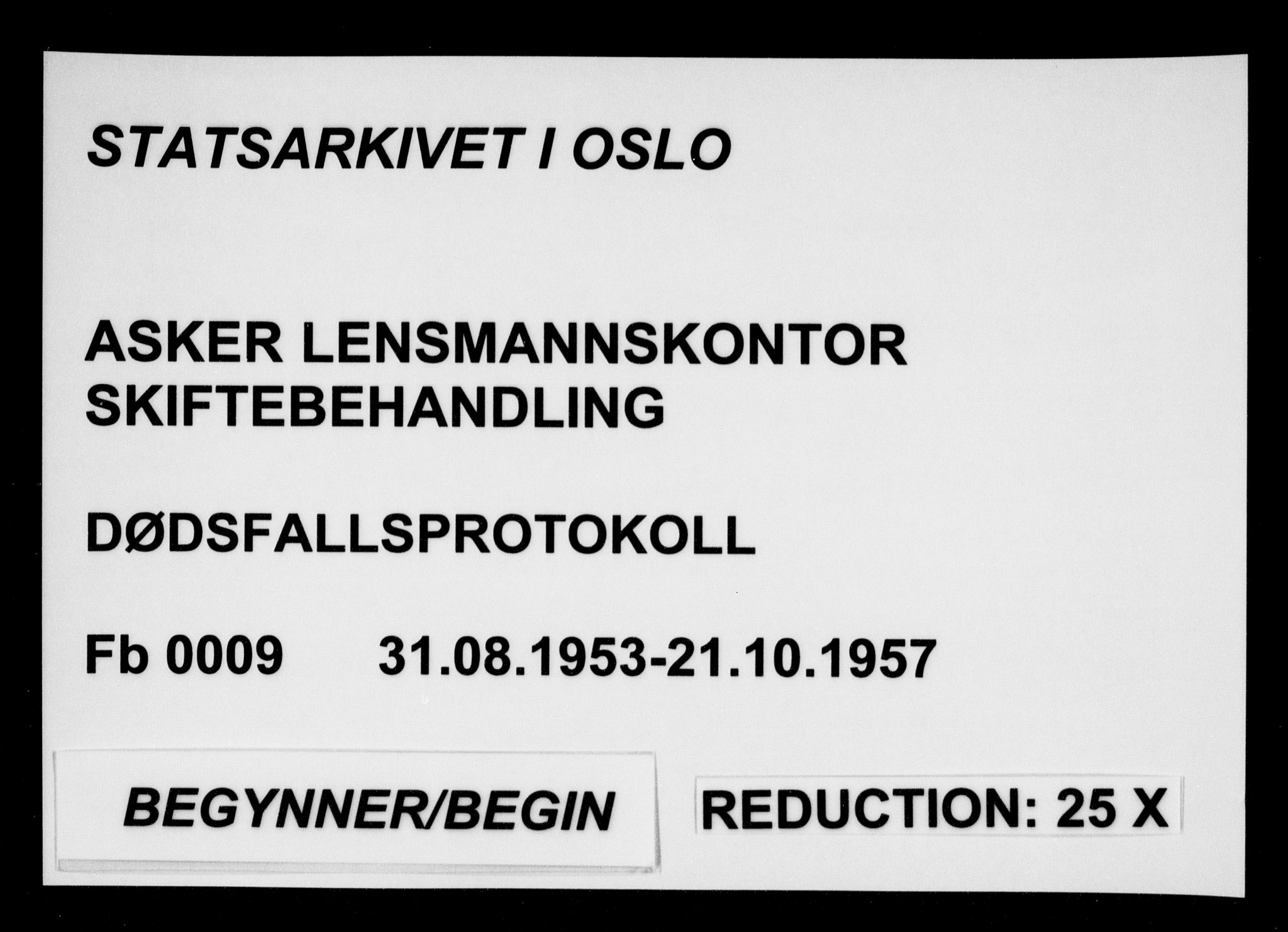 Asker lensmannskontor, SAO/A-10244/H/Ha/Haa/L0009: Dødsanmeldelsesprotokoll, 1953-1957