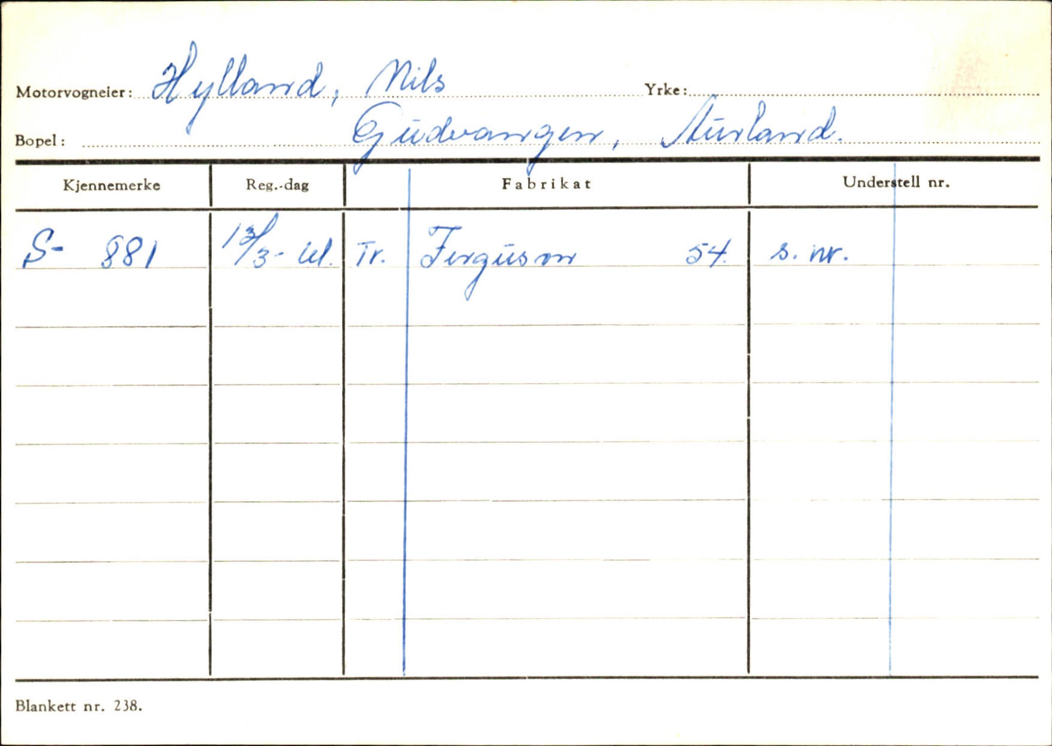 Statens vegvesen, Sogn og Fjordane vegkontor, AV/SAB-A-5301/4/F/L0125: Eigarregister Sogndal V-Å. Aurland A-Å. Fjaler A-N, 1945-1975, s. 743