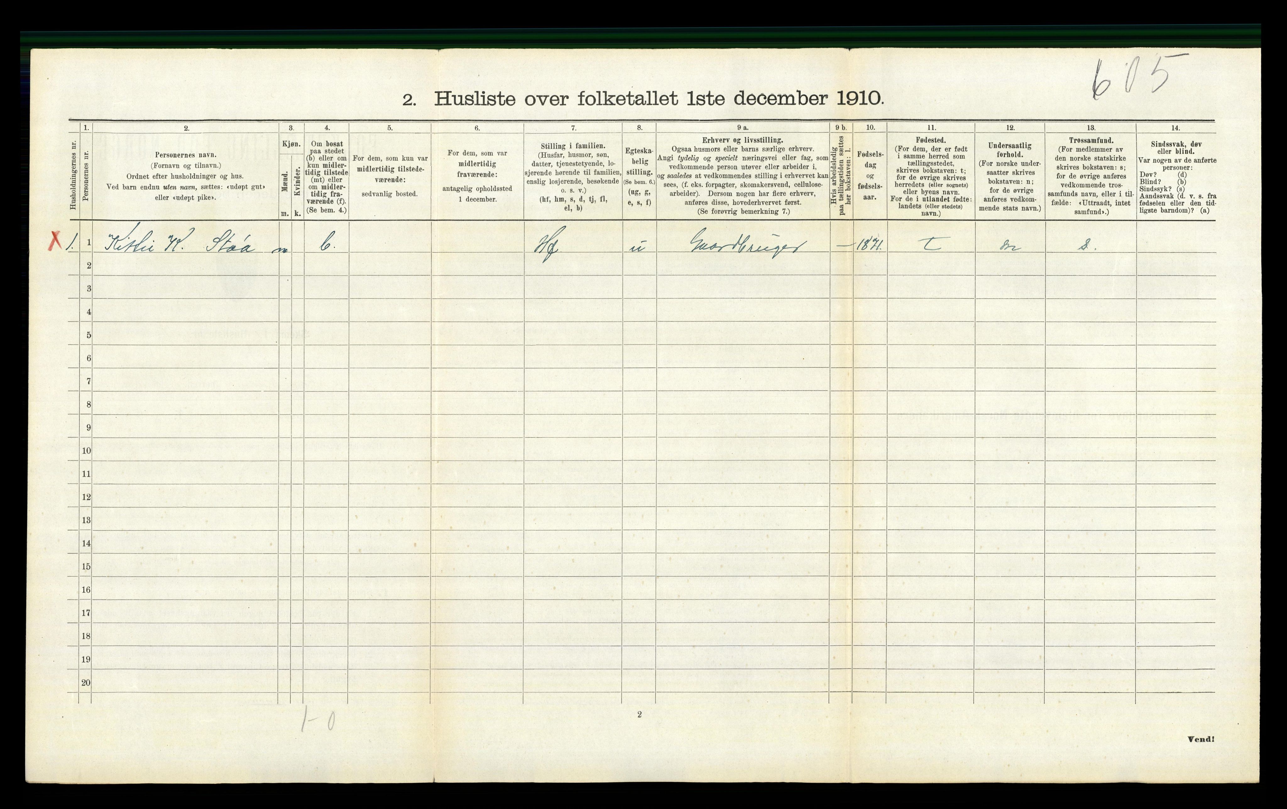 RA, Folketelling 1910 for 0621 Sigdal herred, 1910, s. 281