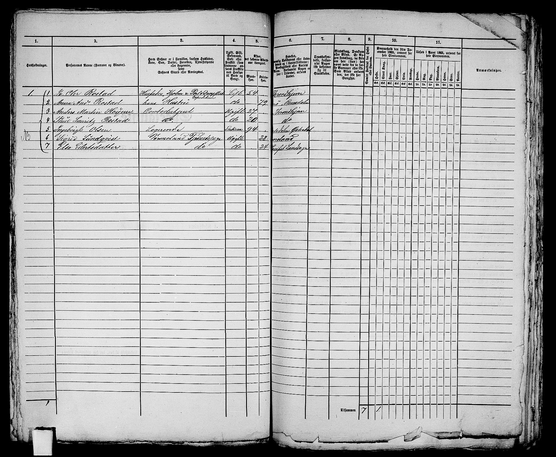 RA, Folketelling 1865 for 2001B Hammerfest prestegjeld, Hammerfest kjøpstad, 1865, s. 234