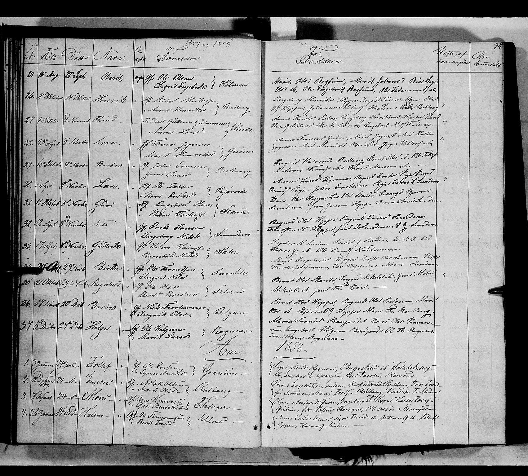 Nord-Aurdal prestekontor, AV/SAH-PREST-132/H/Ha/Haa/L0006: Ministerialbok nr. 6, 1842-1863, s. 34