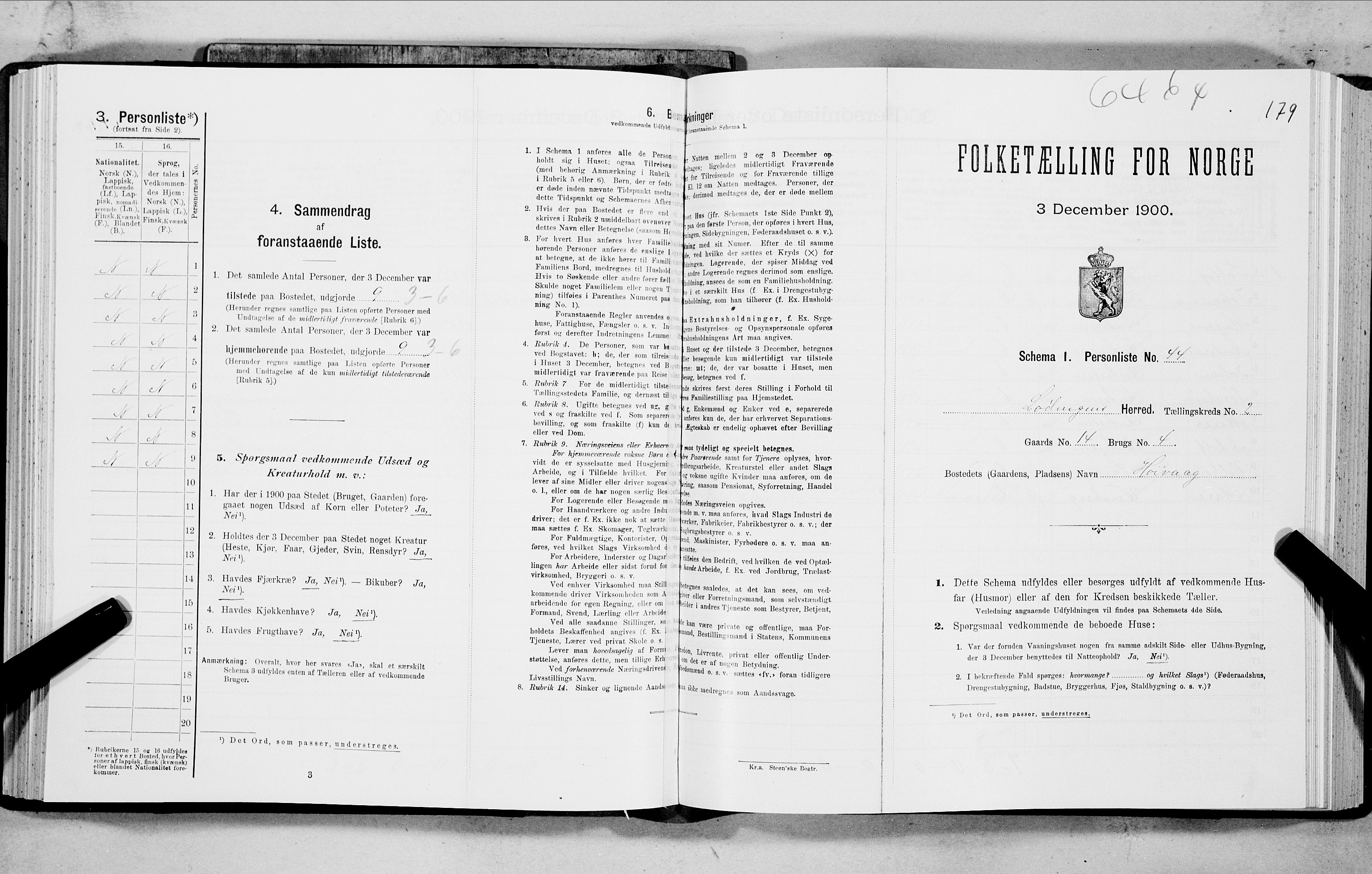 SAT, Folketelling 1900 for 1851 Lødingen herred, 1900, s. 179