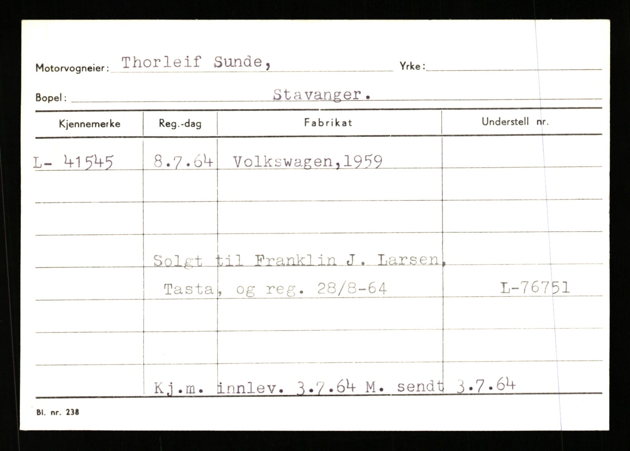 Stavanger trafikkstasjon, AV/SAST-A-101942/0/G/L0006: Registreringsnummer: 34250 - 49007, 1930-1971, s. 1953