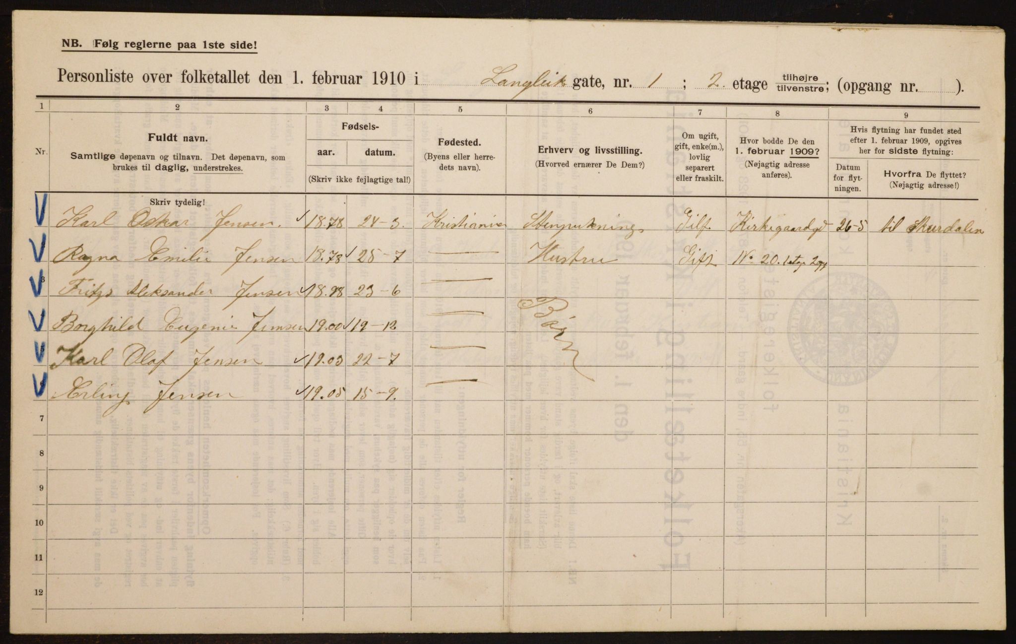 OBA, Kommunal folketelling 1.2.1910 for Kristiania, 1910, s. 54891