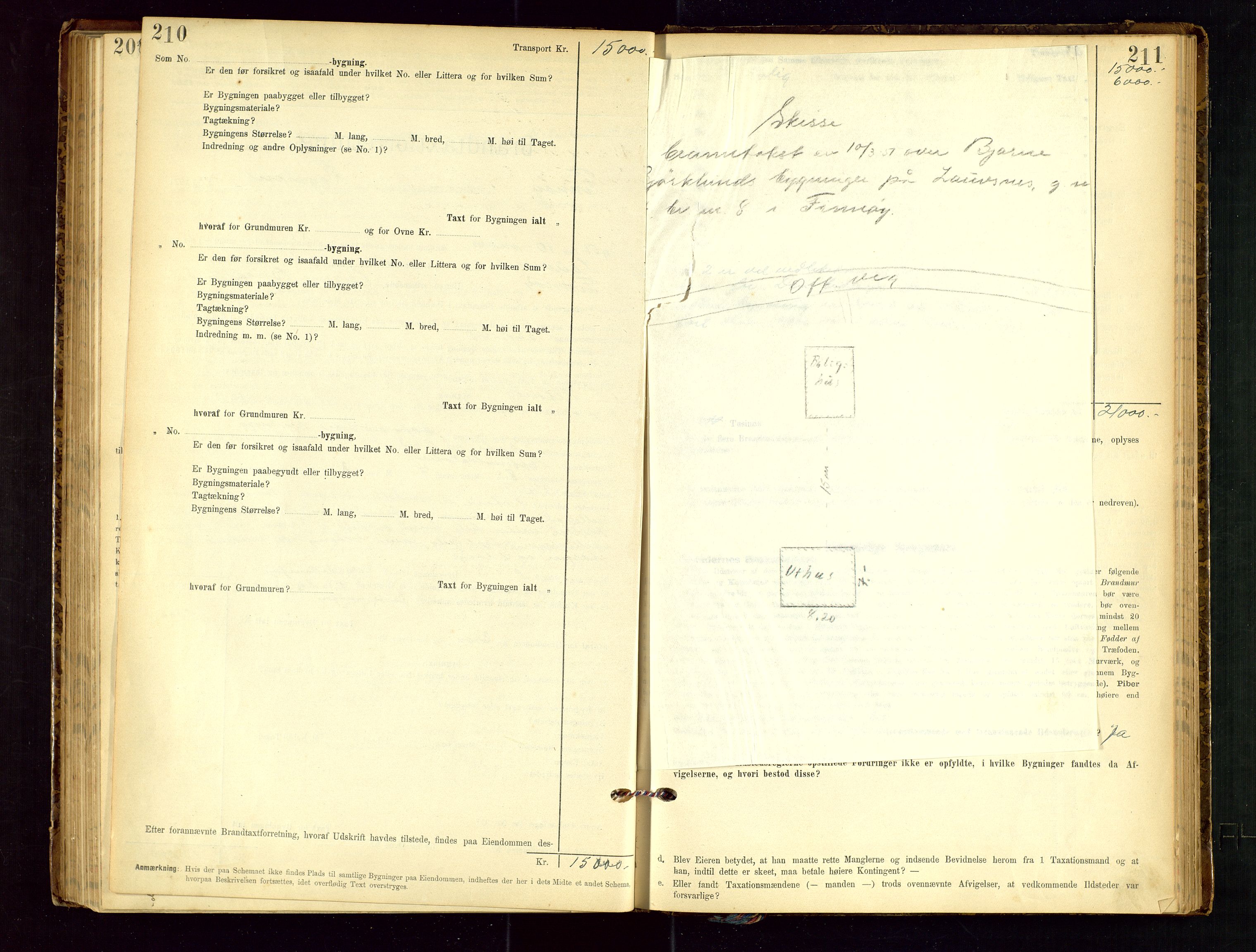 Finnøy lensmannskontor, AV/SAST-A-100442/Goa/L0003: Branntakstprotokoll - skjemaprotokoll, 1896-1954, s. 210-211