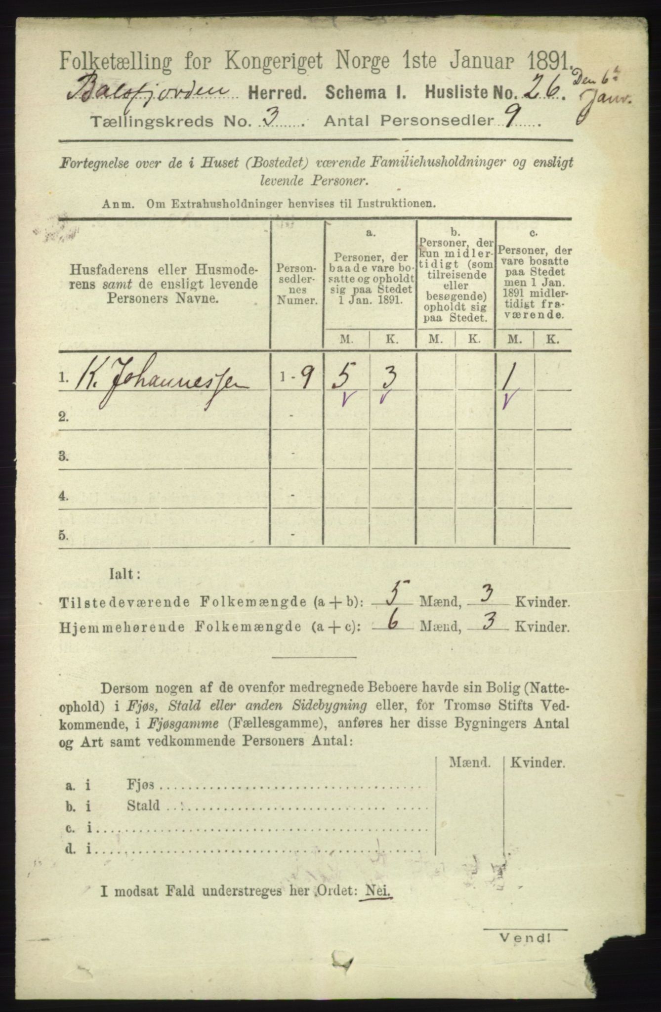 RA, Folketelling 1891 for 1933 Balsfjord herred, 1891, s. 845