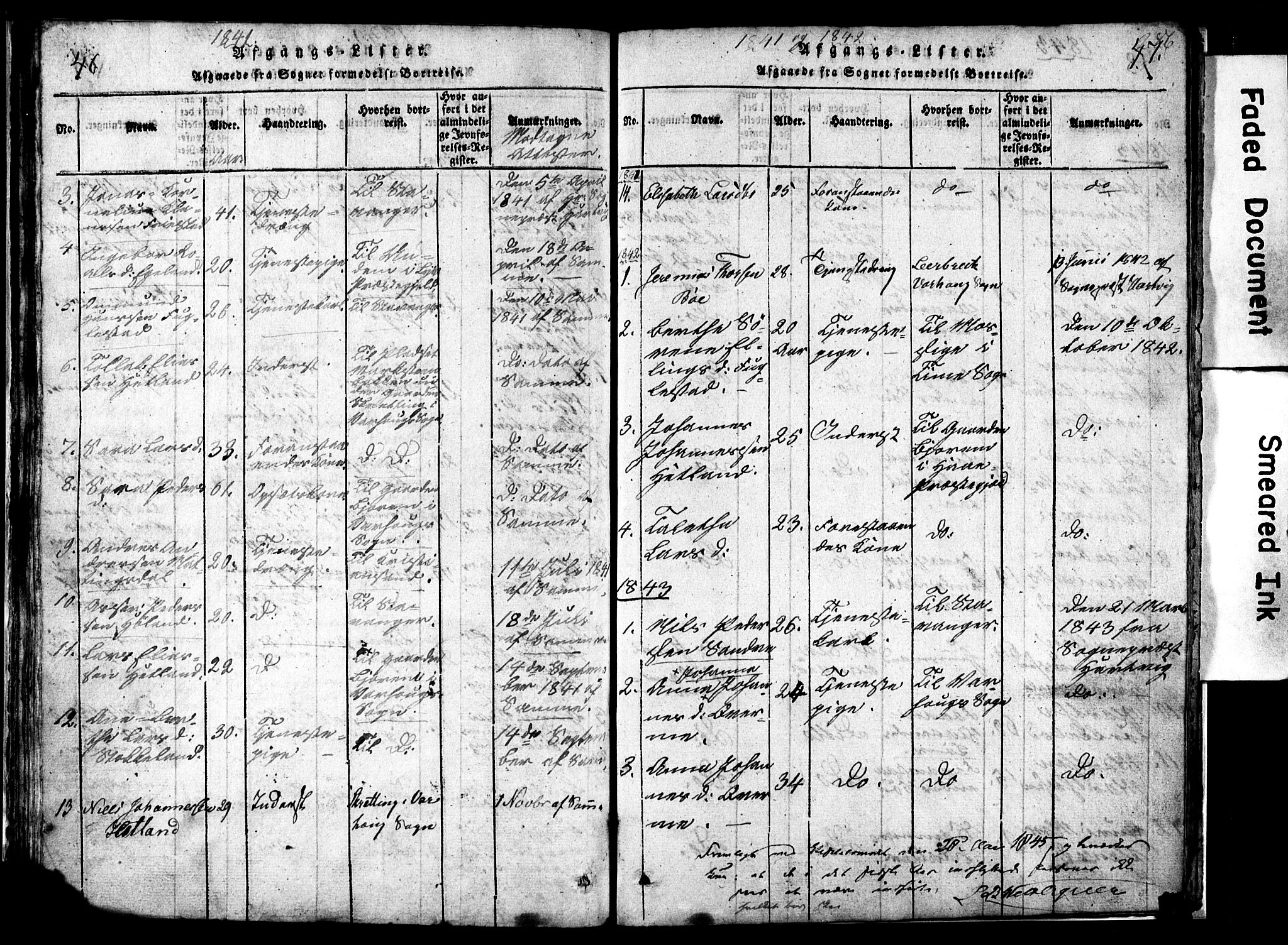 Eigersund sokneprestkontor, SAST/A-101807/S09/L0002: Klokkerbok nr. B 2, 1816-1847, s. 46-47