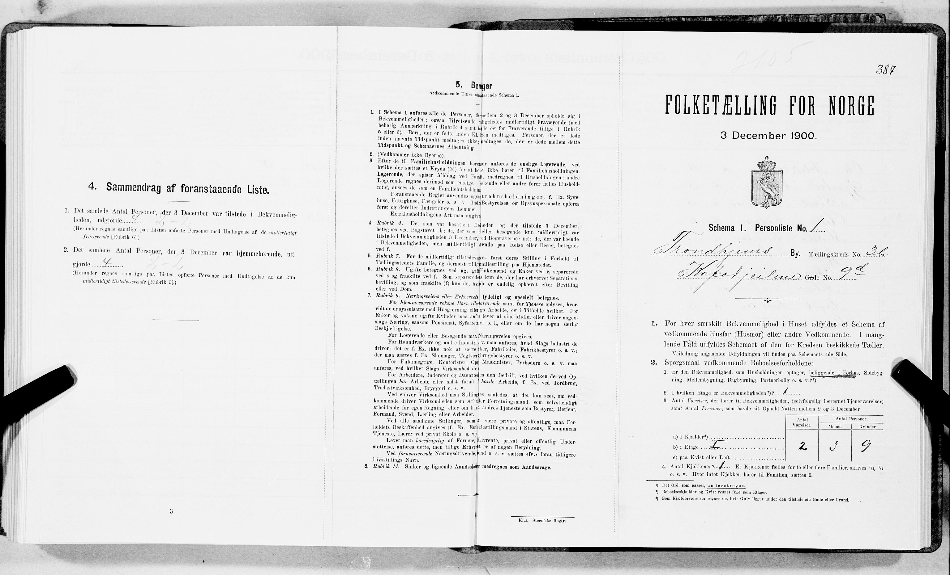 SAT, Folketelling 1900 for 1601 Trondheim kjøpstad, 1900, s. 6154