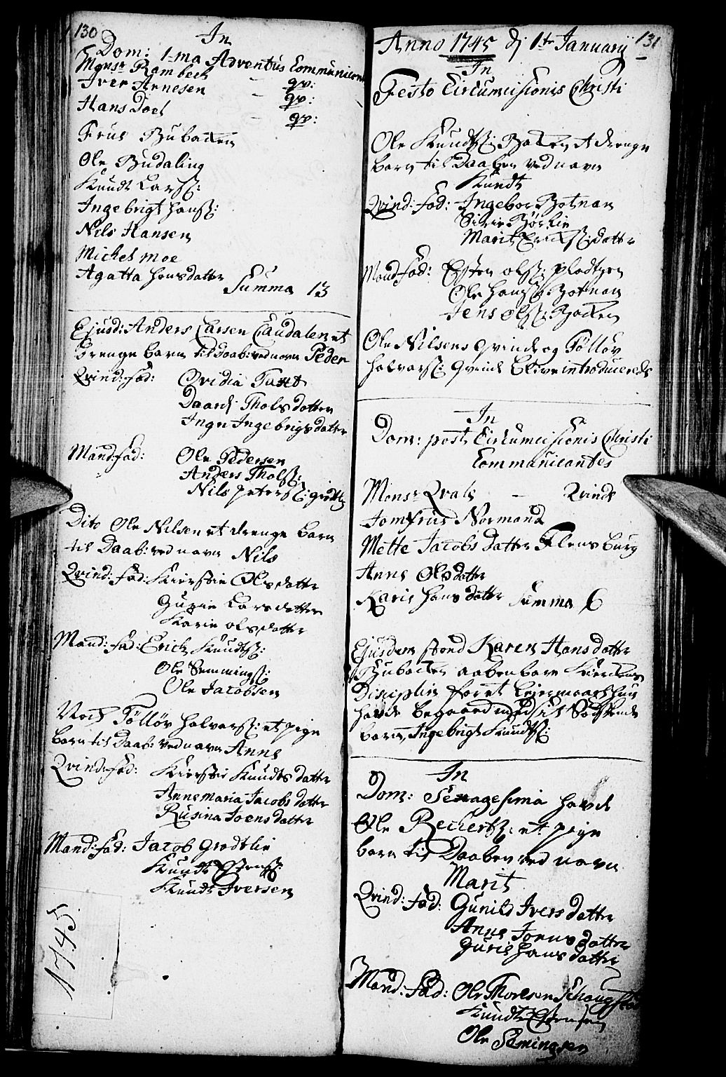 Kvikne prestekontor, AV/SAH-PREST-064/H/Ha/Haa/L0001: Ministerialbok nr. 1, 1740-1756, s. 130-131