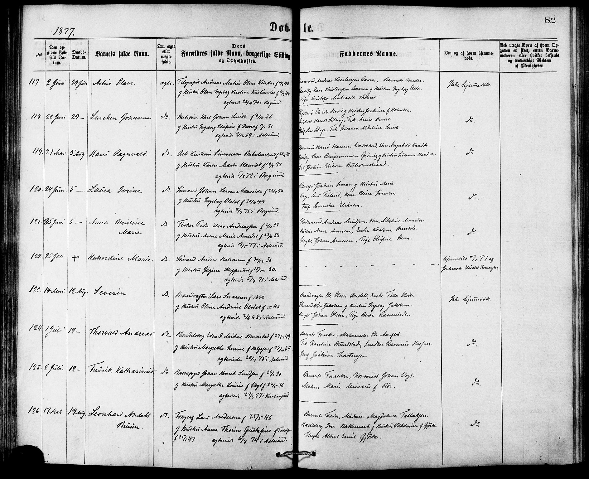 Ministerialprotokoller, klokkerbøker og fødselsregistre - Møre og Romsdal, SAT/A-1454/529/L0453: Ministerialbok nr. 529A03, 1872-1877, s. 82