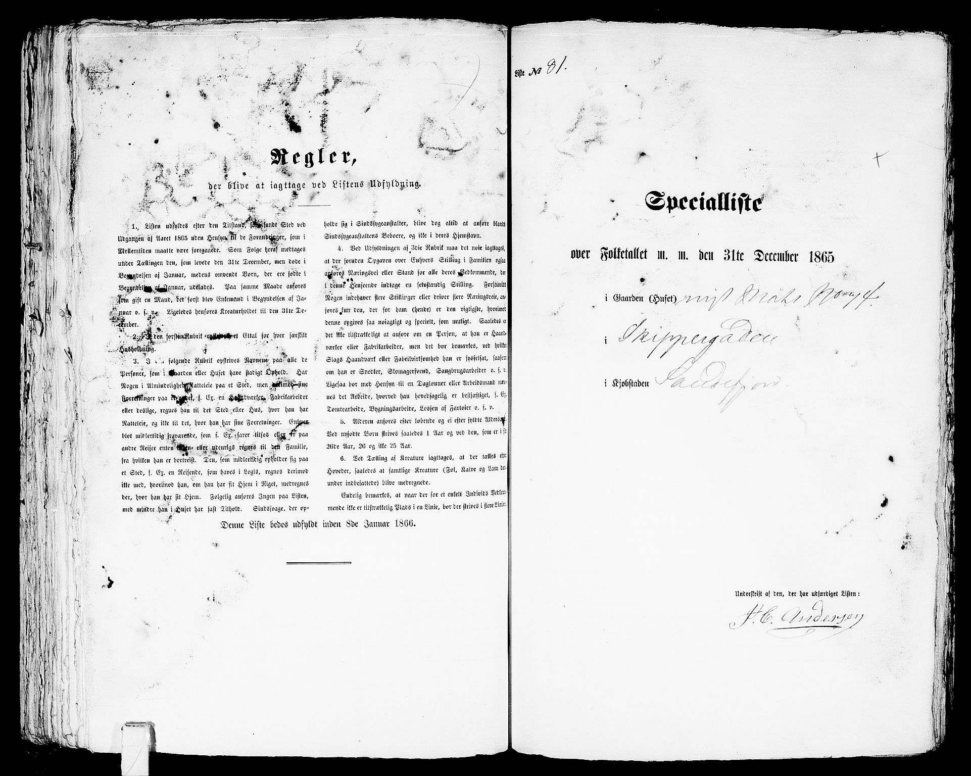 RA, Folketelling 1865 for 0706B Sandeherred prestegjeld, Sandefjord kjøpstad, 1865, s. 169