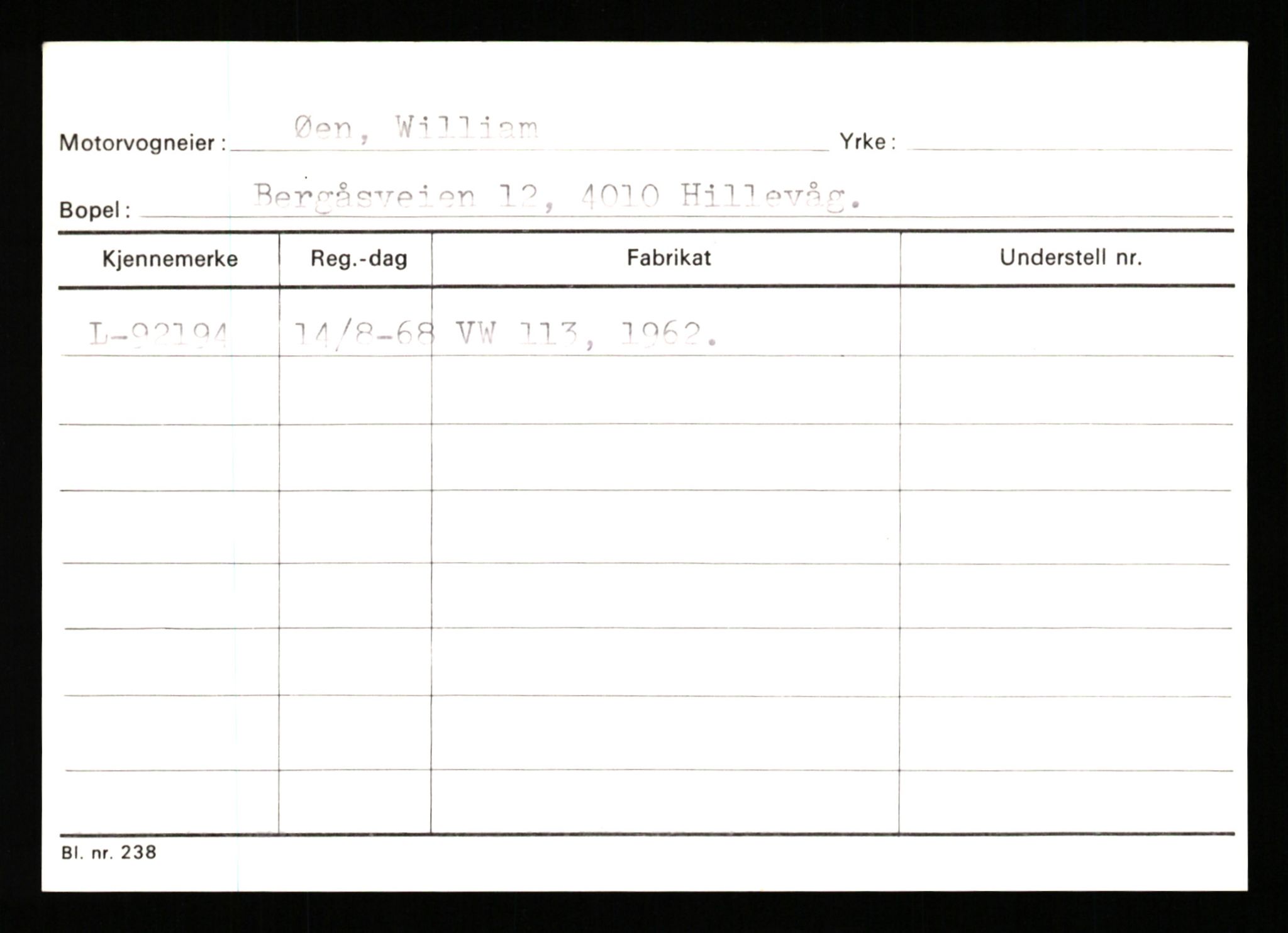 Stavanger trafikkstasjon, AV/SAST-A-101942/0/H/L0043: Viste - Øksendal, 1930-1971, s. 1946