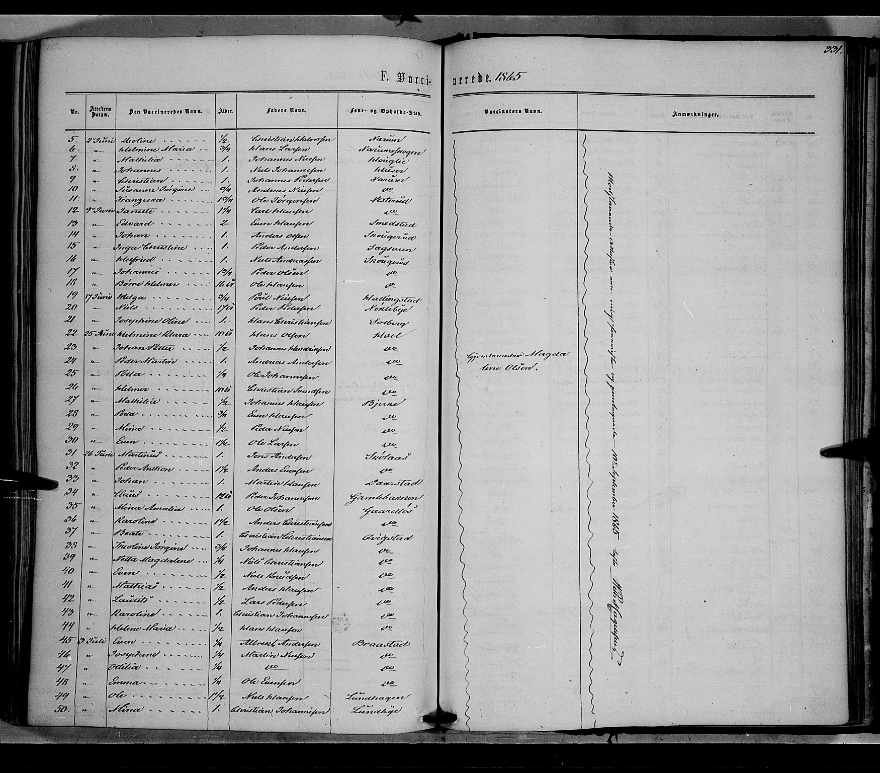 Vestre Toten prestekontor, AV/SAH-PREST-108/H/Ha/Haa/L0007: Ministerialbok nr. 7, 1862-1869, s. 331