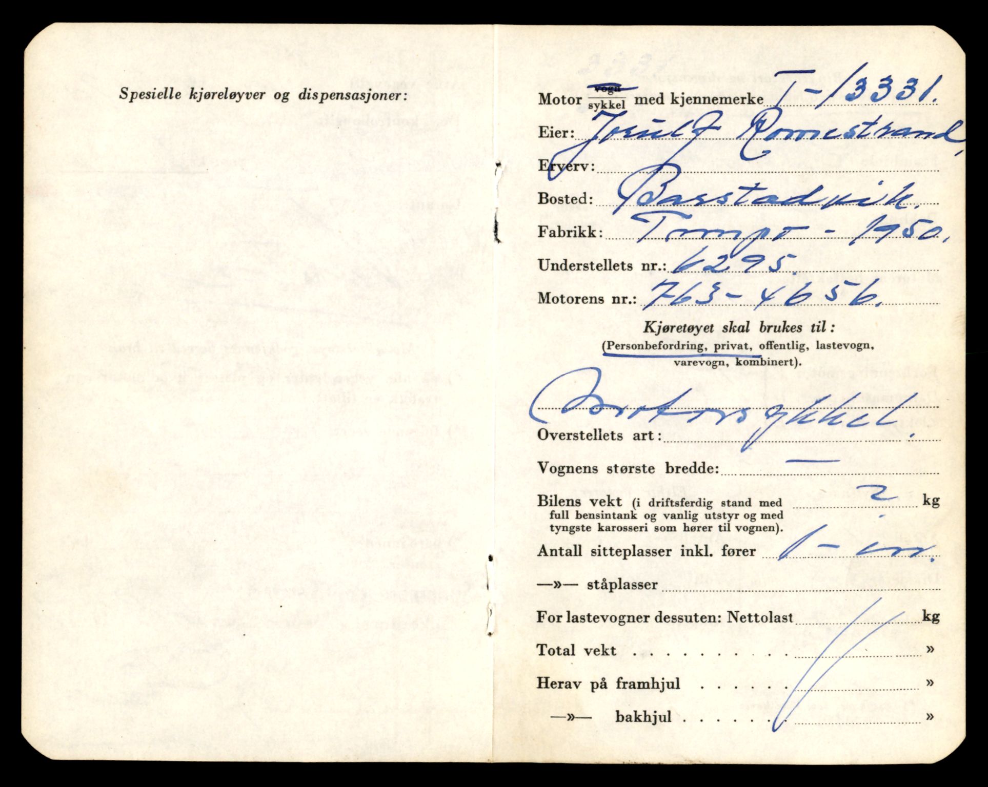 Møre og Romsdal vegkontor - Ålesund trafikkstasjon, AV/SAT-A-4099/F/Fe/L0038: Registreringskort for kjøretøy T 13180 - T 13360, 1927-1998, s. 2537