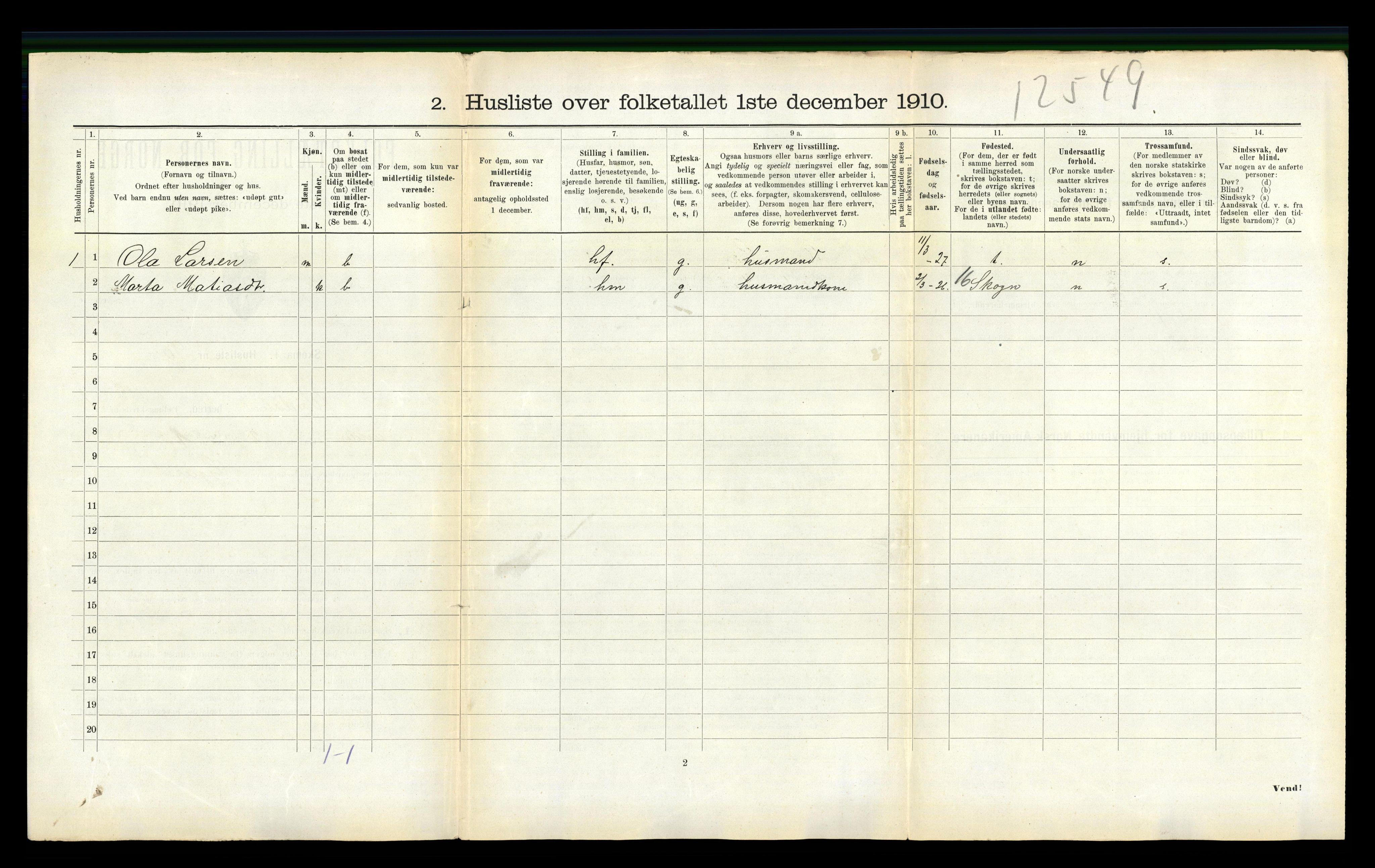 RA, Folketelling 1910 for 1721 Verdal herred, 1910, s. 237