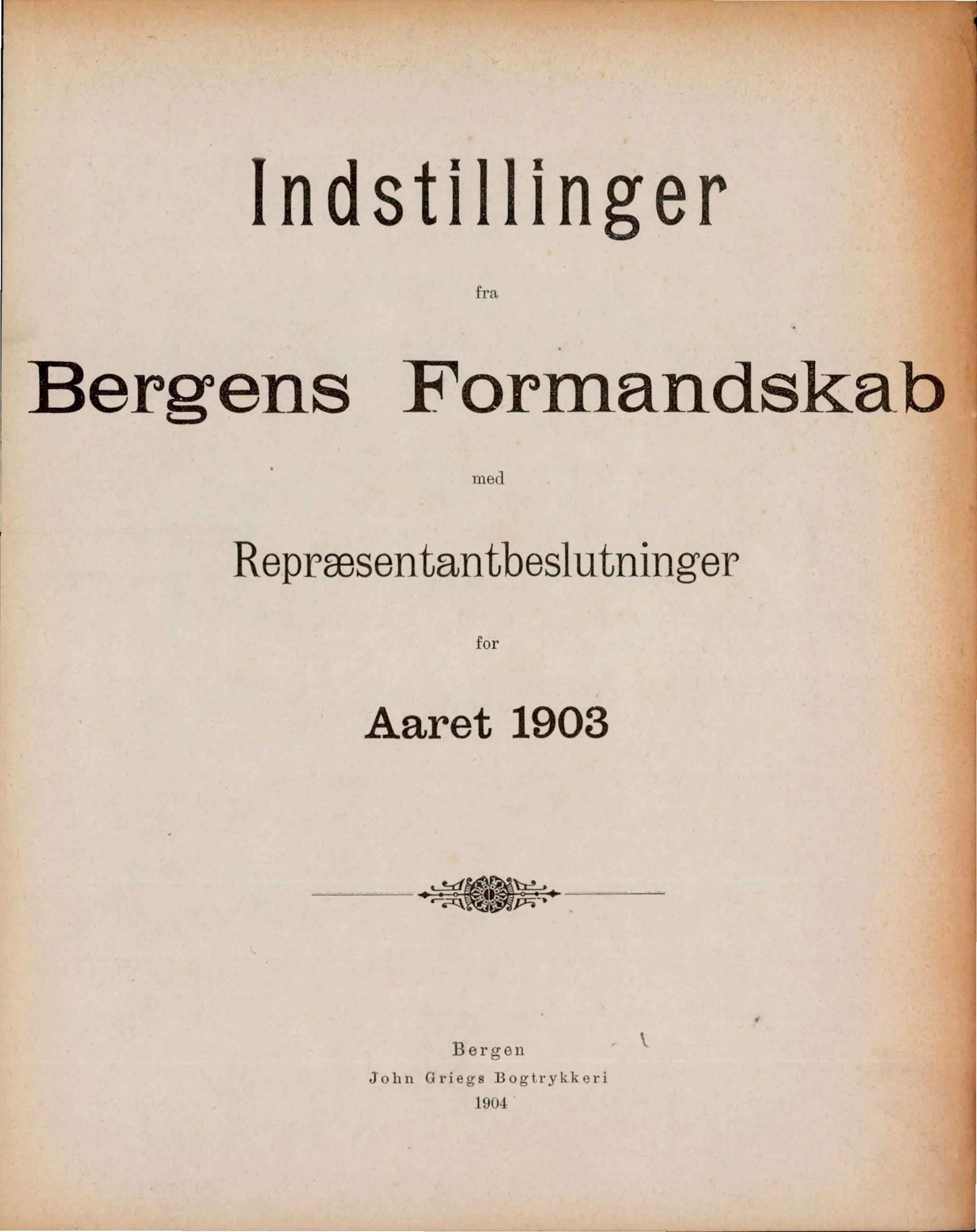 Bergen kommune. Formannskapet, BBA/A-0003/Ad/L0067: Bergens Kommuneforhandlinger, bind I, 1903