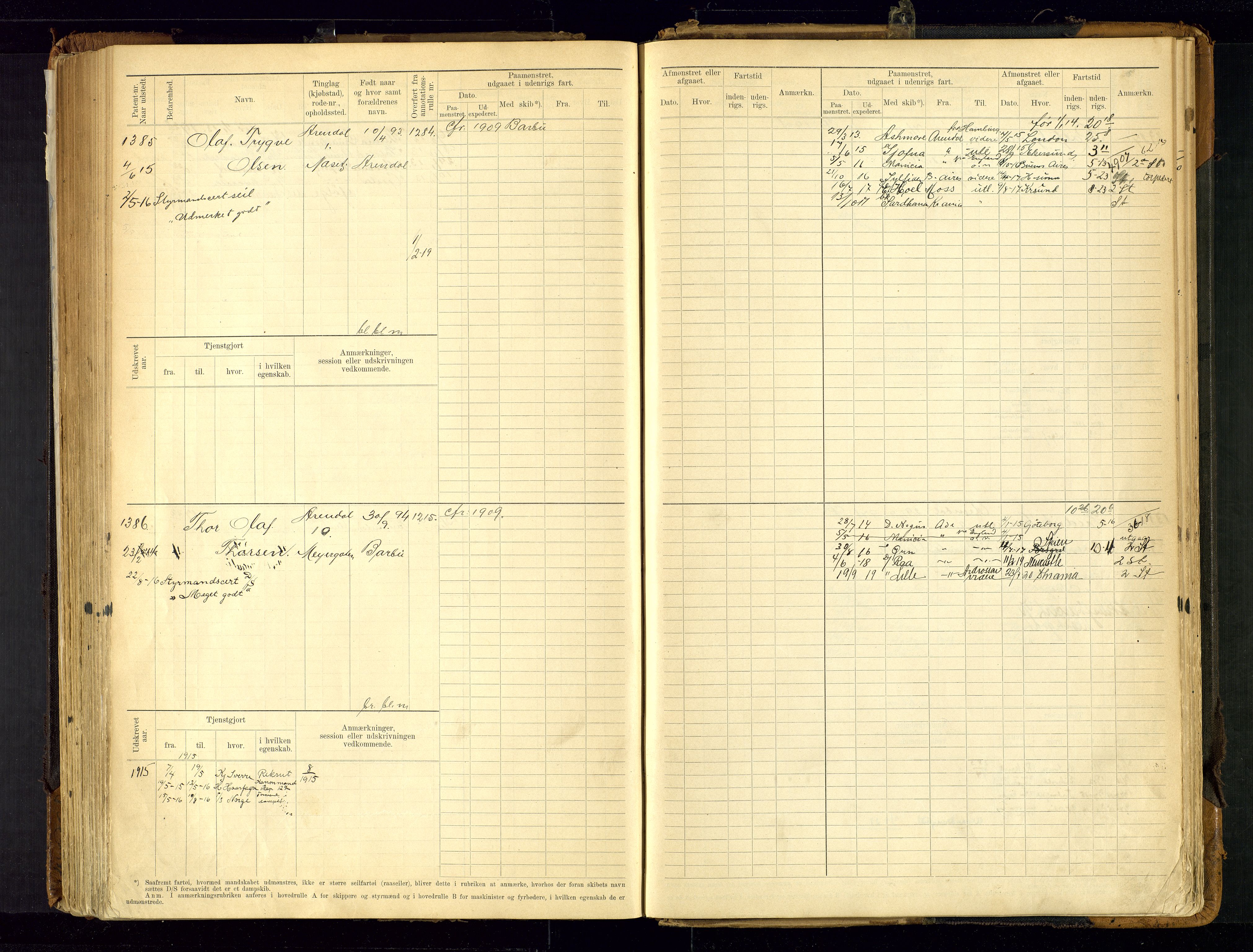 Arendal mønstringskrets, SAK/2031-0012/F/Fb/L0021: Hovedrulle A nr 969-1465, S-19, 1910-1914, s. 213