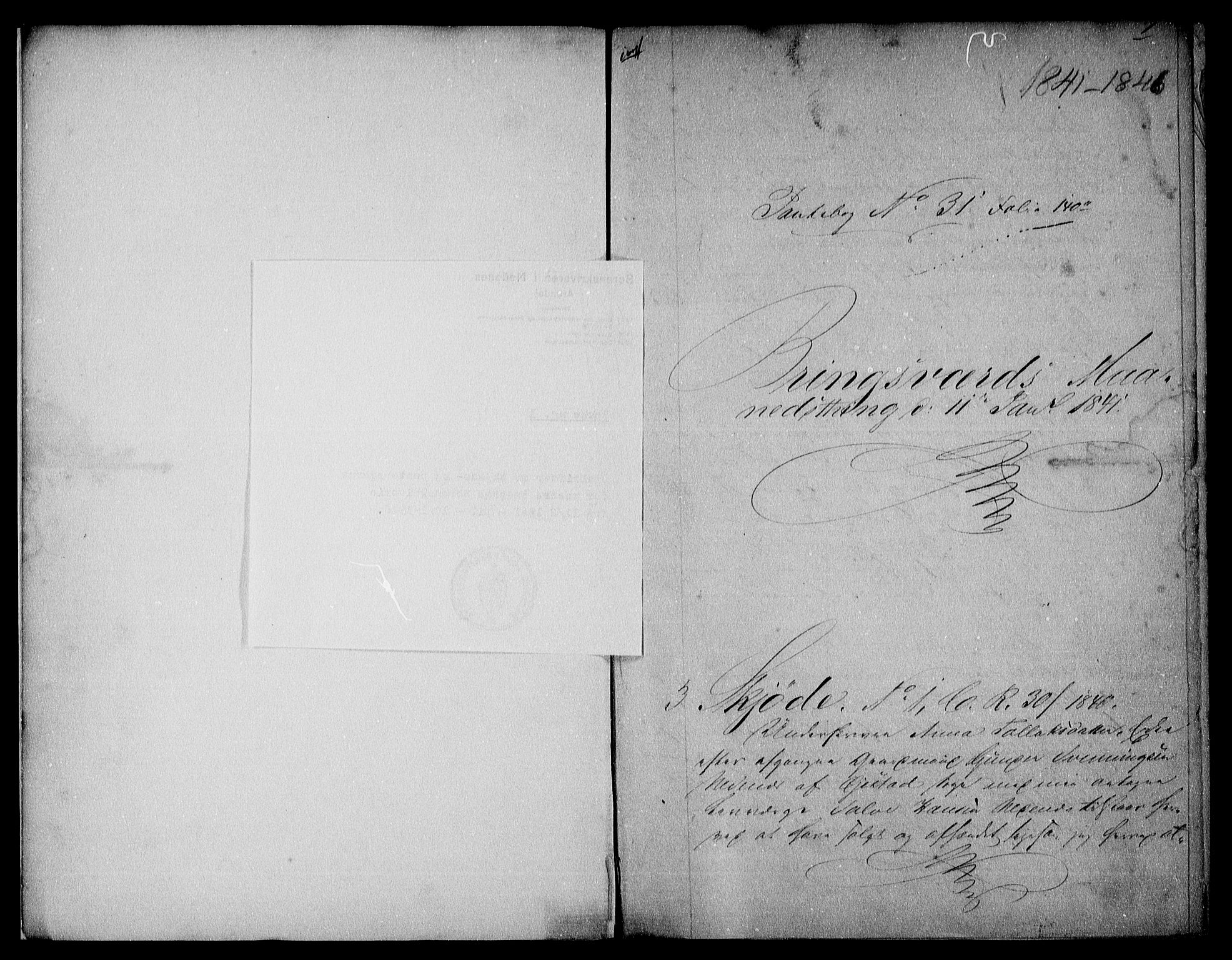 Nedenes sorenskriveri, SAK/1221-0006/G/Gb/Gbc/L0003: Pantebok nr. A3, 1841-1846, s. 1