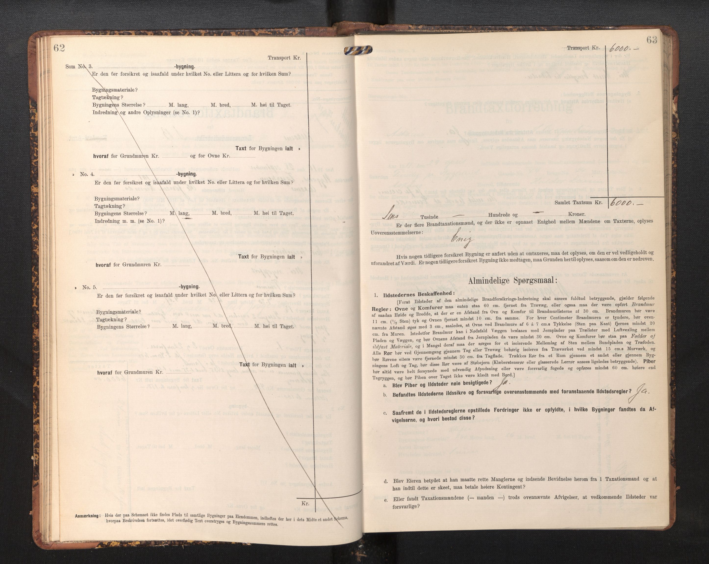 Lensmannen i Askøy, AV/SAB-A-31001/0012/L0006: Branntakstprotokoll, skjematakst, Laksevåg, 1907-1917, s. 62-63