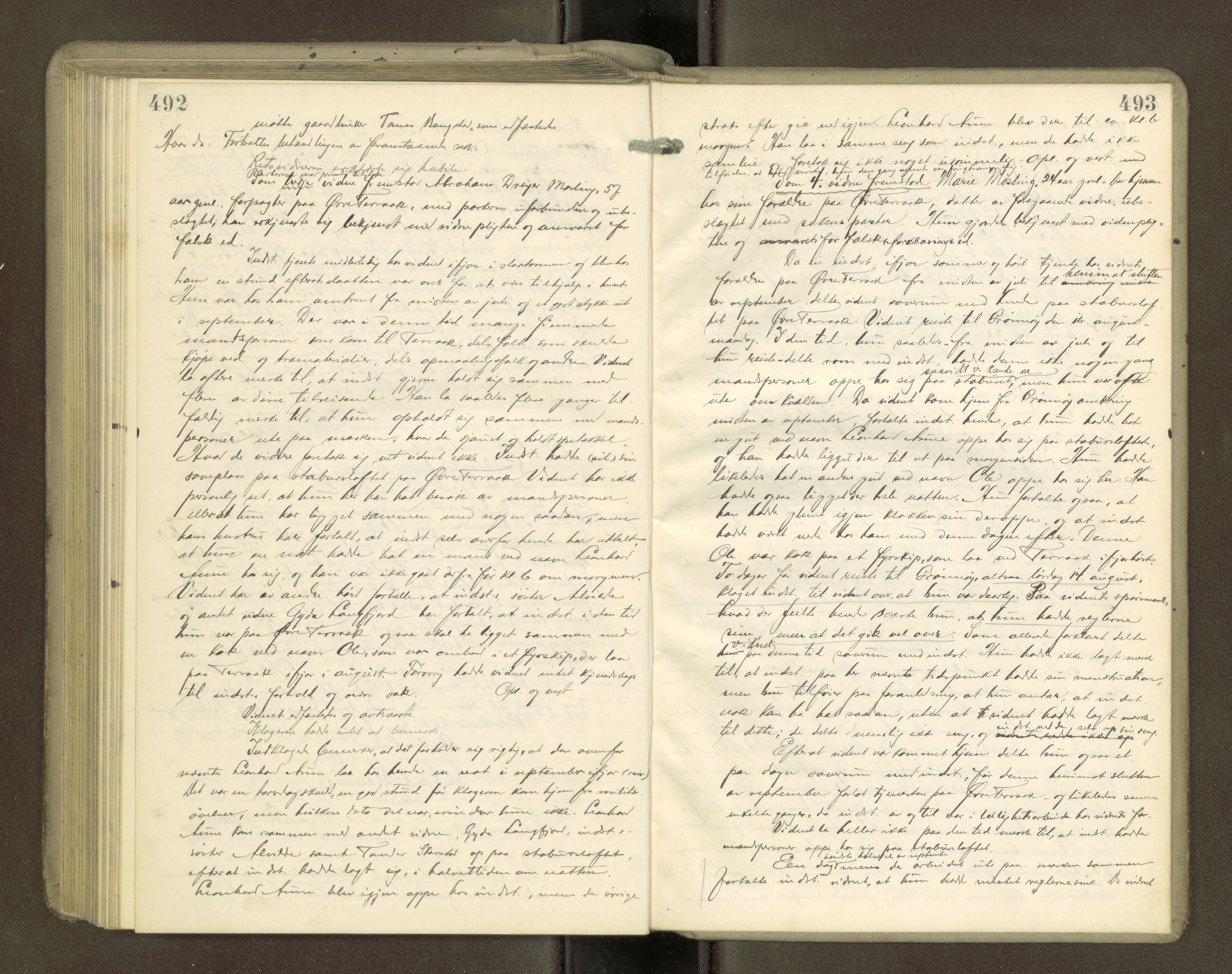 Søndre Helgeland sorenskriveri, AV/SAT-A-4575/1/1/1B/1Bb/L0007: Ekstrarettsprotokoll, 1912-1917, s. 492-493