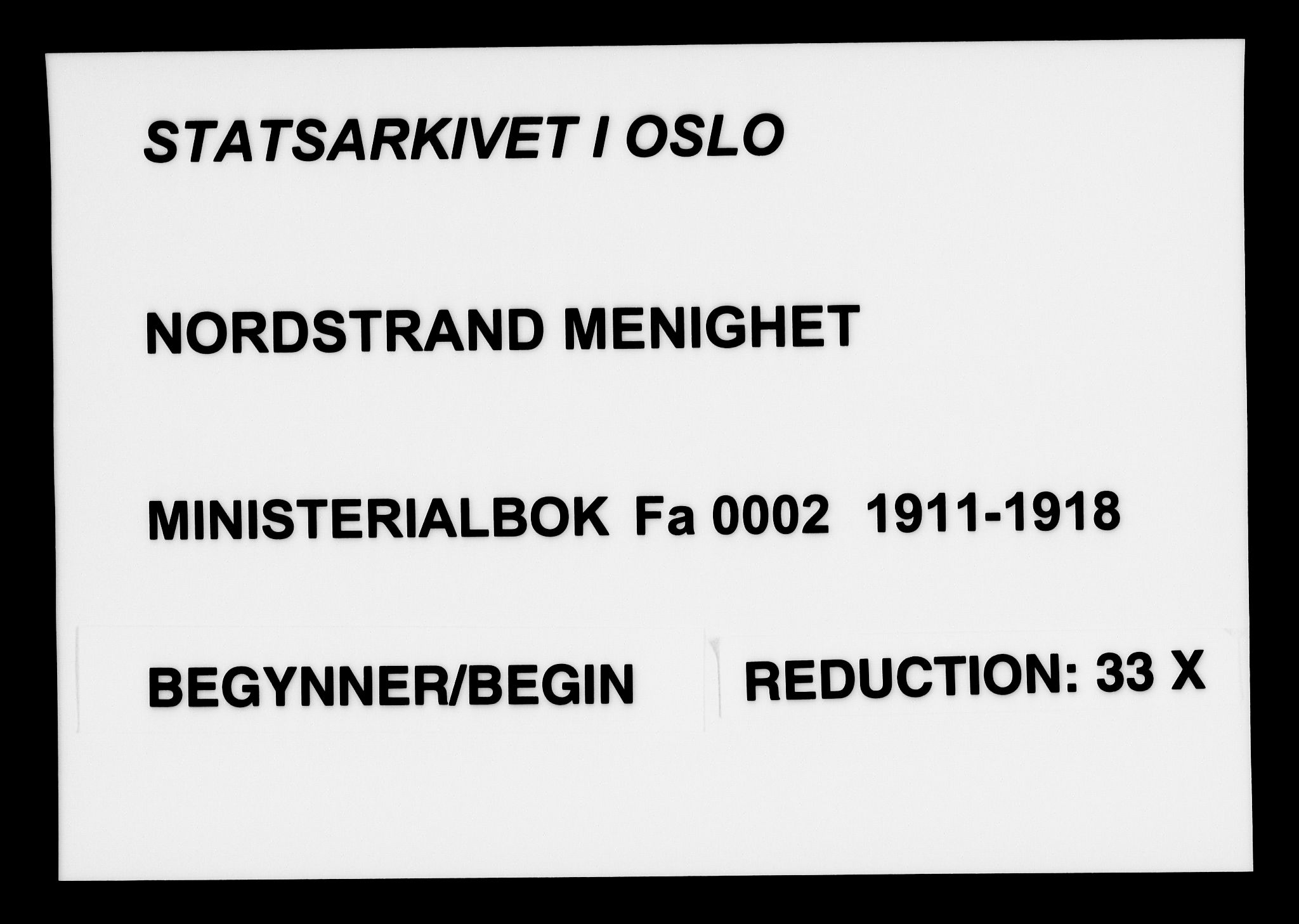 Nordstrand prestekontor Kirkebøker, AV/SAO-A-10362a/G/Ga/L0001: Klokkerbok nr. I 1, 1911-1918