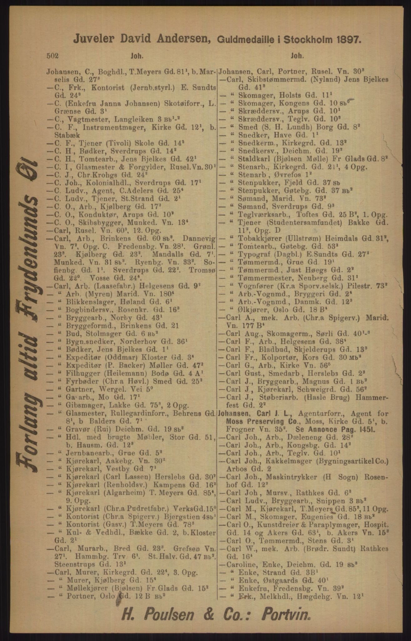 Kristiania/Oslo adressebok, PUBL/-, 1905, s. 502