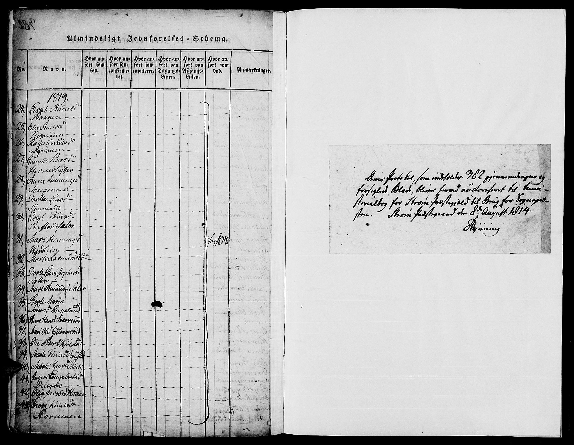 Strøm-Odalen prestekontor, SAH/PREST-028/H/Ha/Haa/L0006: Ministerialbok nr. 6, 1814-1850