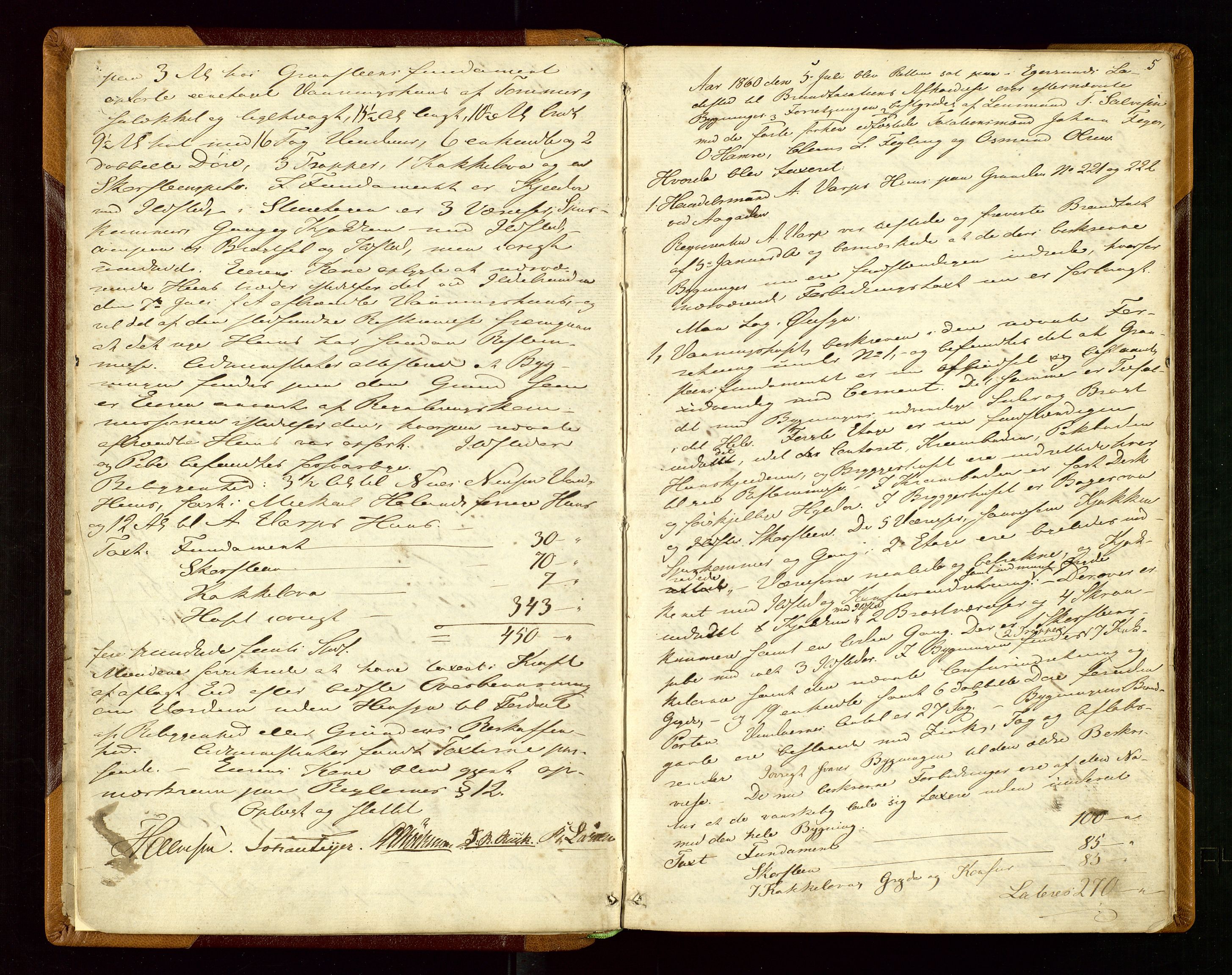 Eigersund lensmannskontor, AV/SAST-A-100171/God/L0002: Branntakstprotokoll, 1860-1873, s. 4b-5a