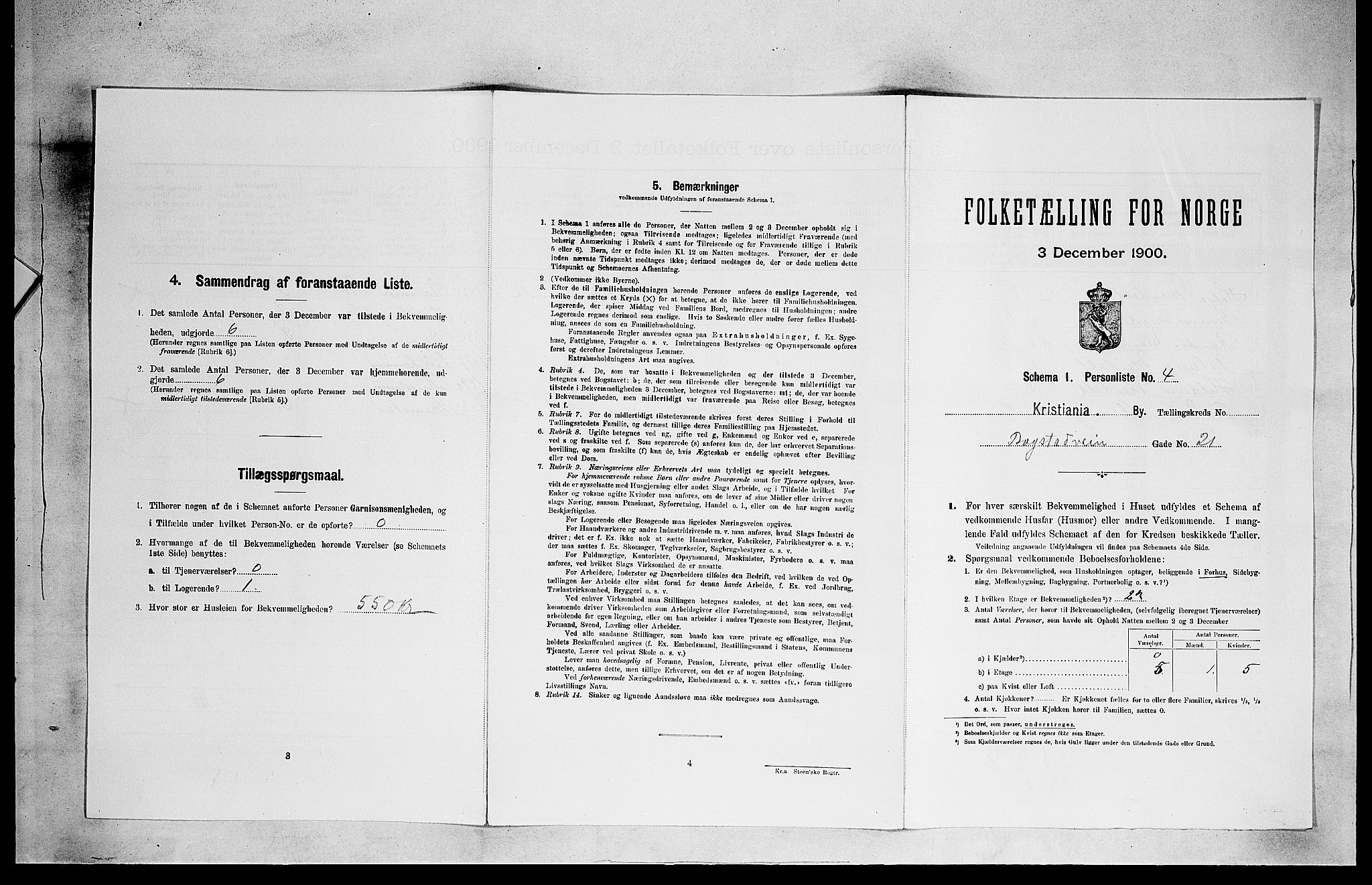 SAO, Folketelling 1900 for 0301 Kristiania kjøpstad, 1900, s. 6381