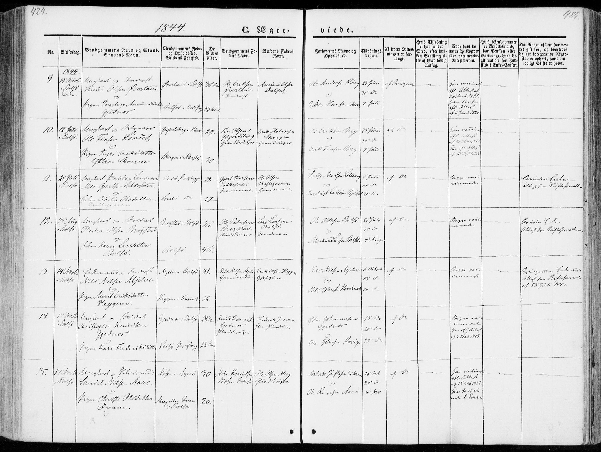 Ministerialprotokoller, klokkerbøker og fødselsregistre - Møre og Romsdal, AV/SAT-A-1454/555/L0653: Ministerialbok nr. 555A04, 1843-1869, s. 424-425