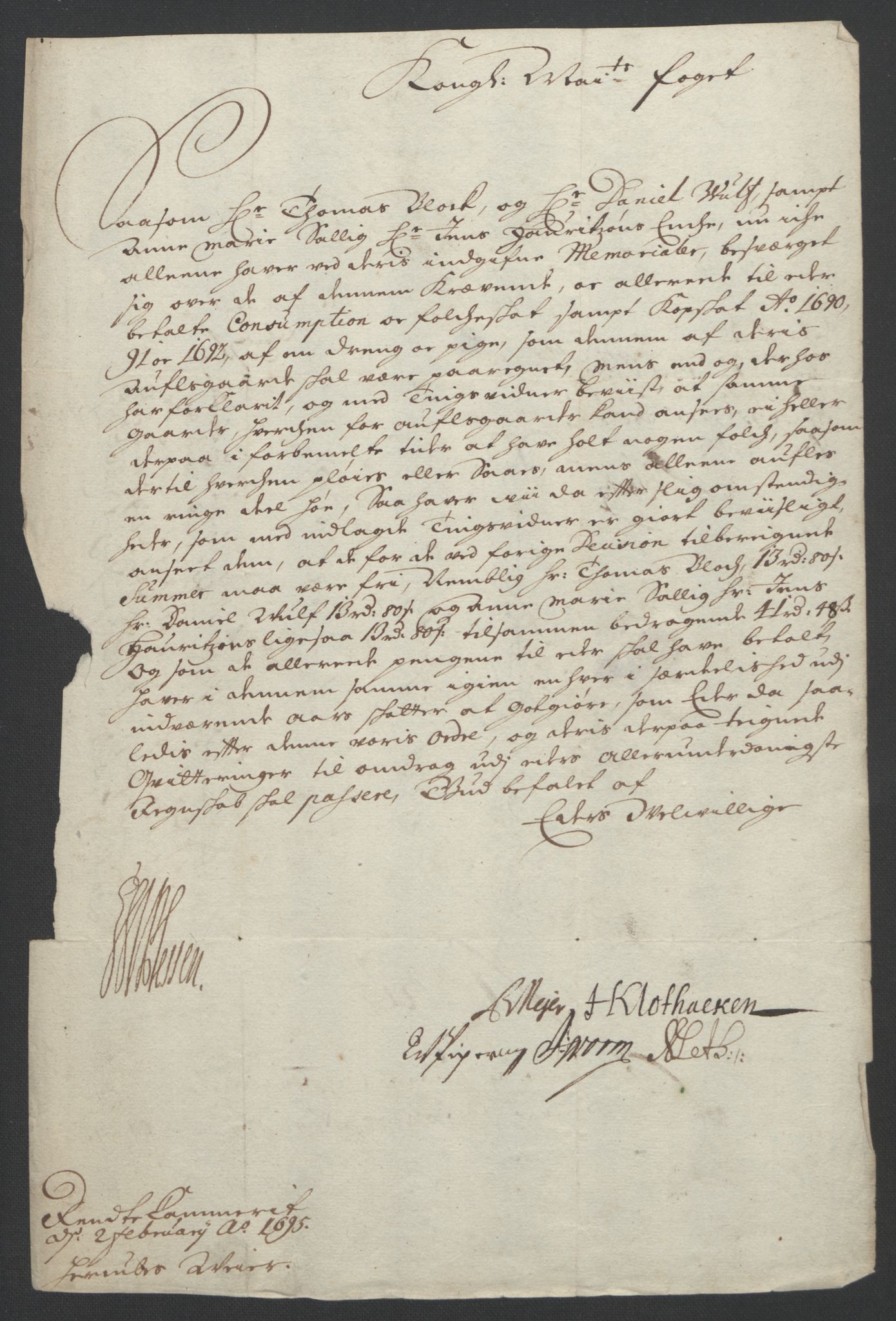 Rentekammeret inntil 1814, Reviderte regnskaper, Fogderegnskap, AV/RA-EA-4092/R36/L2093: Fogderegnskap Øvre og Nedre Telemark og Bamble, 1695, s. 474