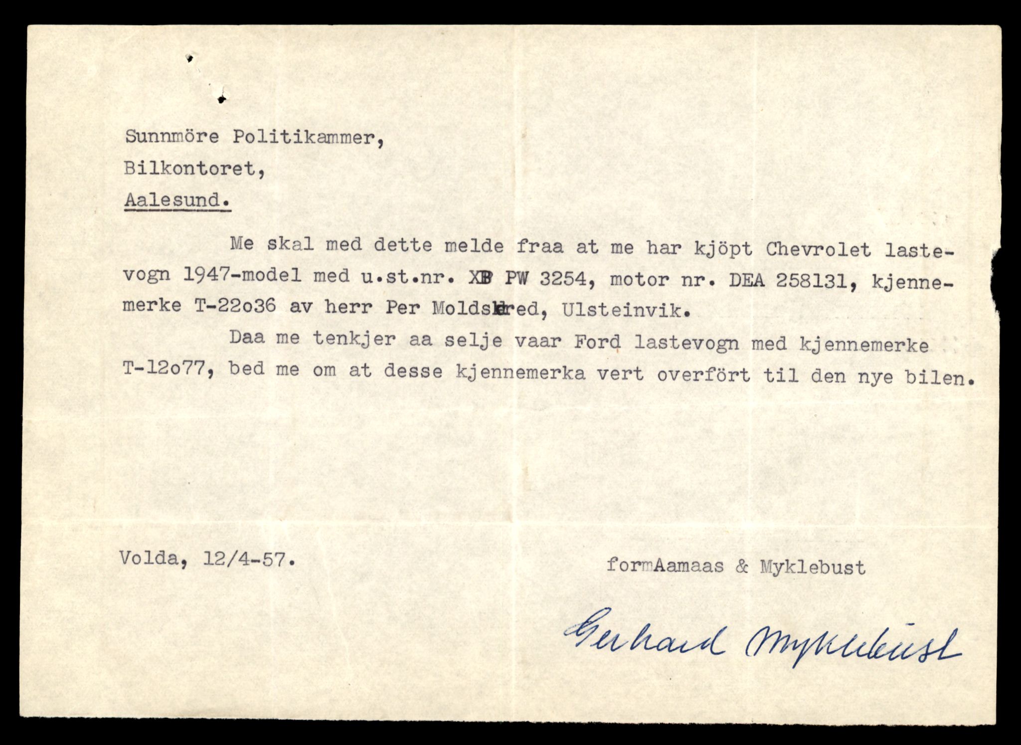 Møre og Romsdal vegkontor - Ålesund trafikkstasjon, AV/SAT-A-4099/F/Fe/L0033: Registreringskort for kjøretøy T 12151 - T 12474, 1927-1998, s. 327