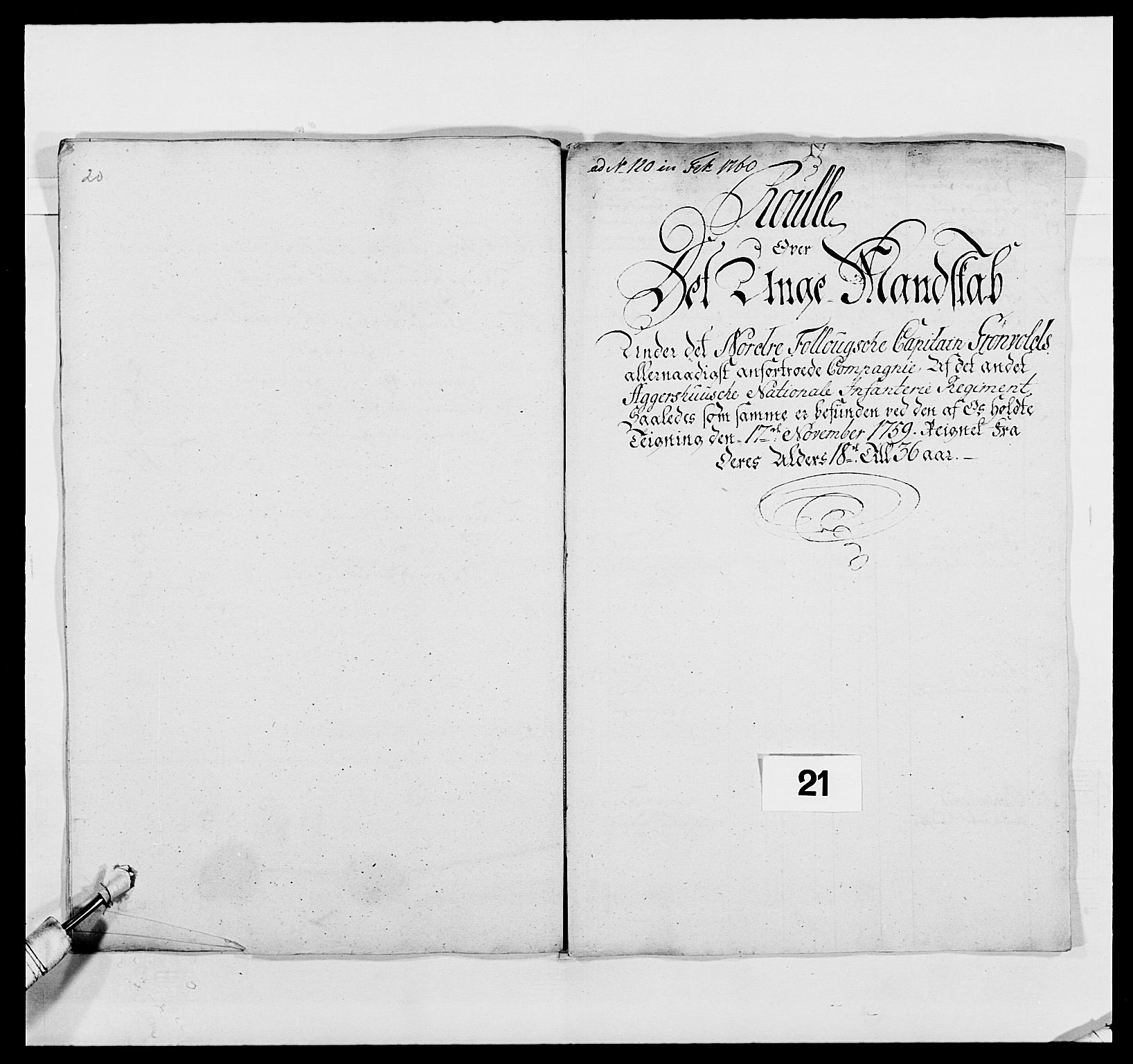 Kommanderende general (KG I) med Det norske krigsdirektorium, AV/RA-EA-5419/E/Ea/L0491: 2. Akershusiske regiment, 1750-1761, s. 179