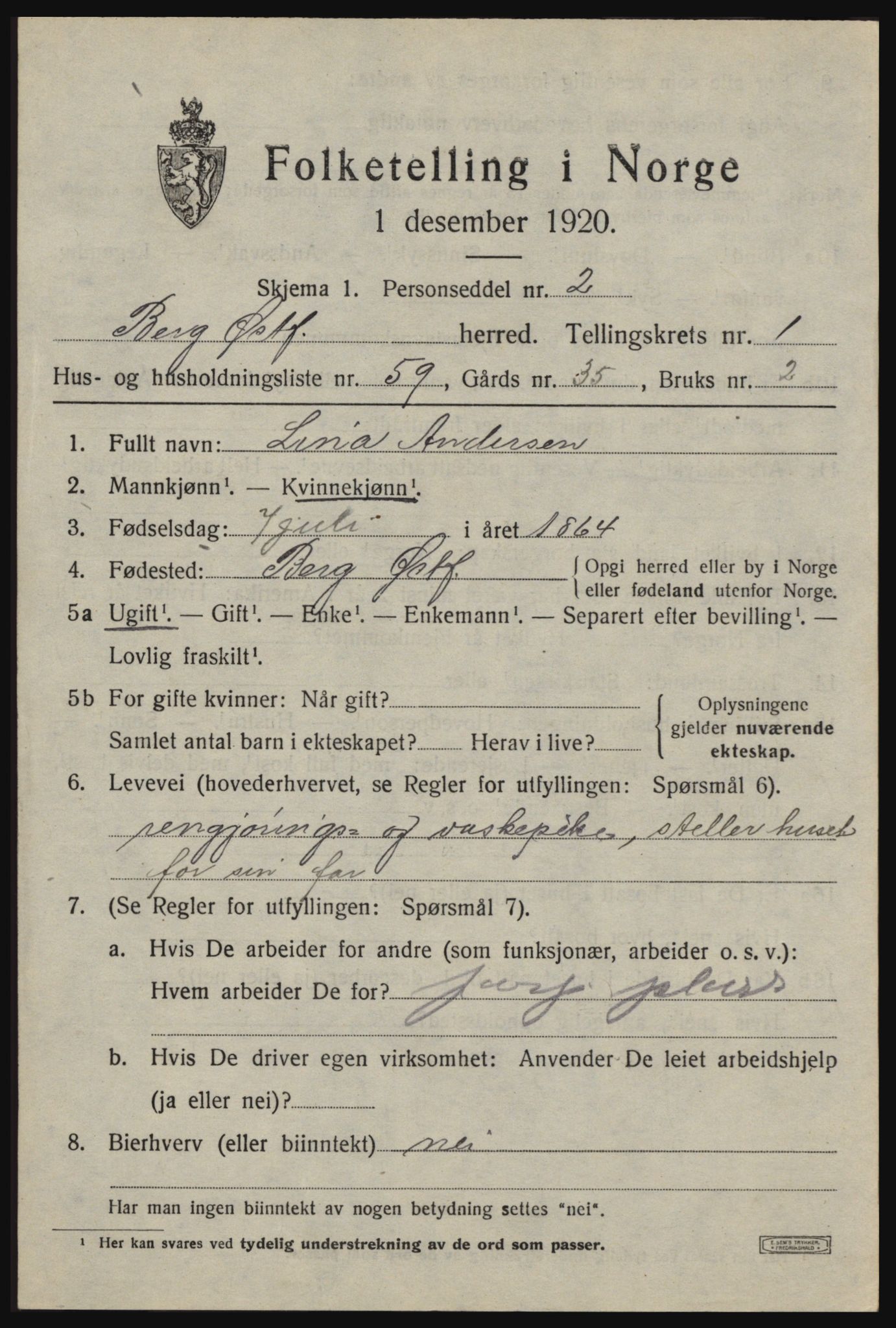 SAO, Folketelling 1920 for 0116 Berg herred, 1920, s. 2811