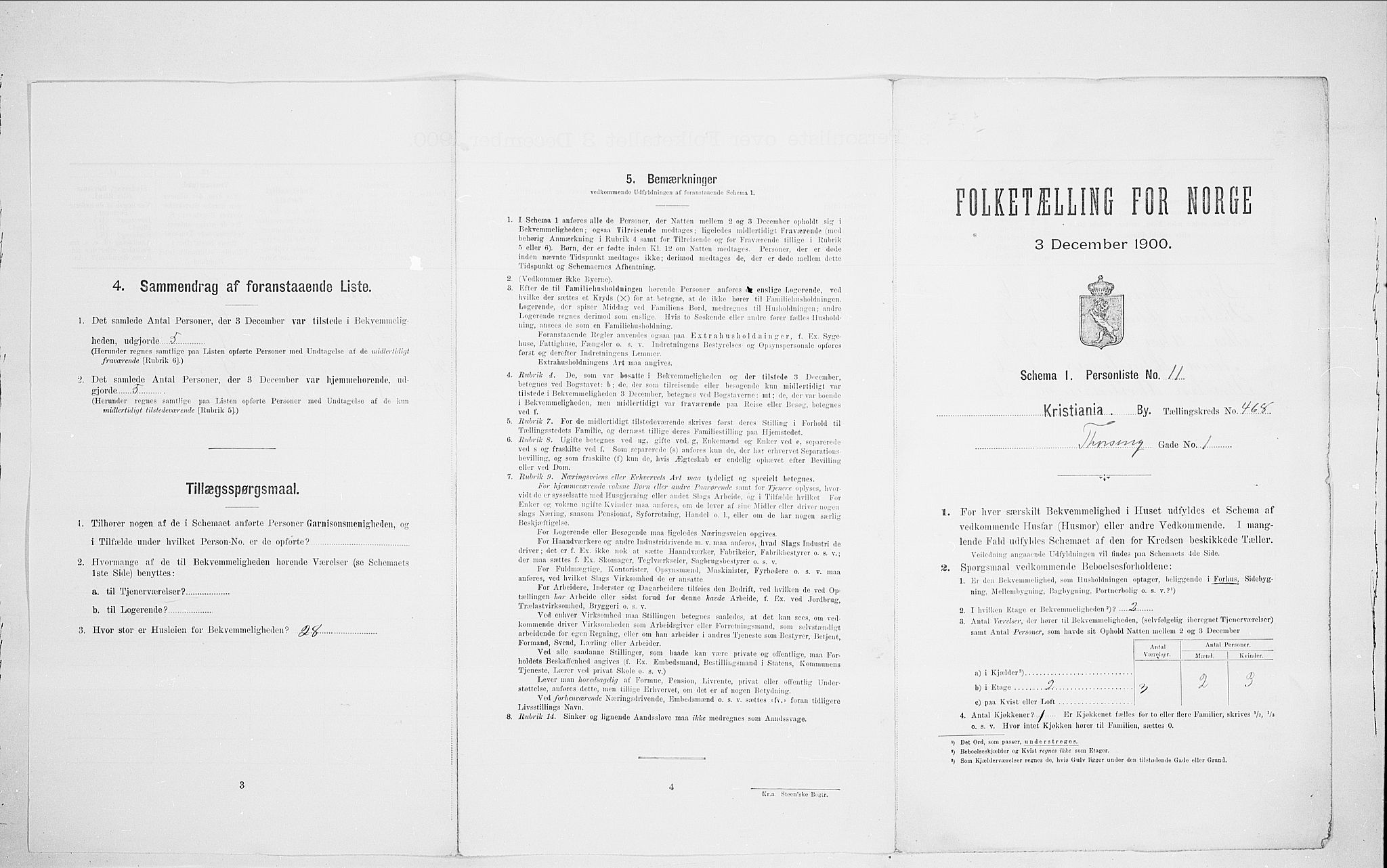 SAO, Folketelling 1900 for 0301 Kristiania kjøpstad, 1900, s. 97896