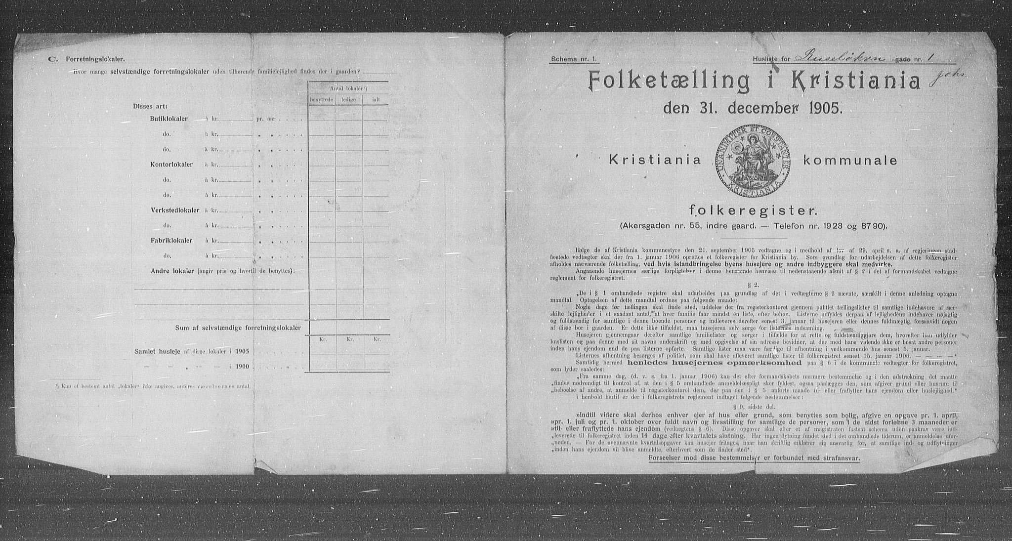 OBA, Kommunal folketelling 31.12.1905 for Kristiania kjøpstad, 1905, s. 44623