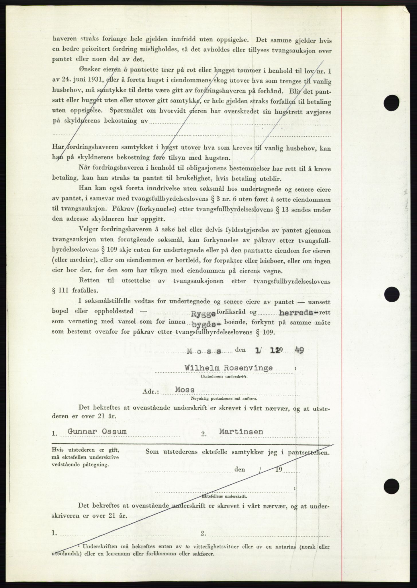 Moss sorenskriveri, SAO/A-10168: Pantebok nr. B23, 1949-1950, Dagboknr: 3815/1949