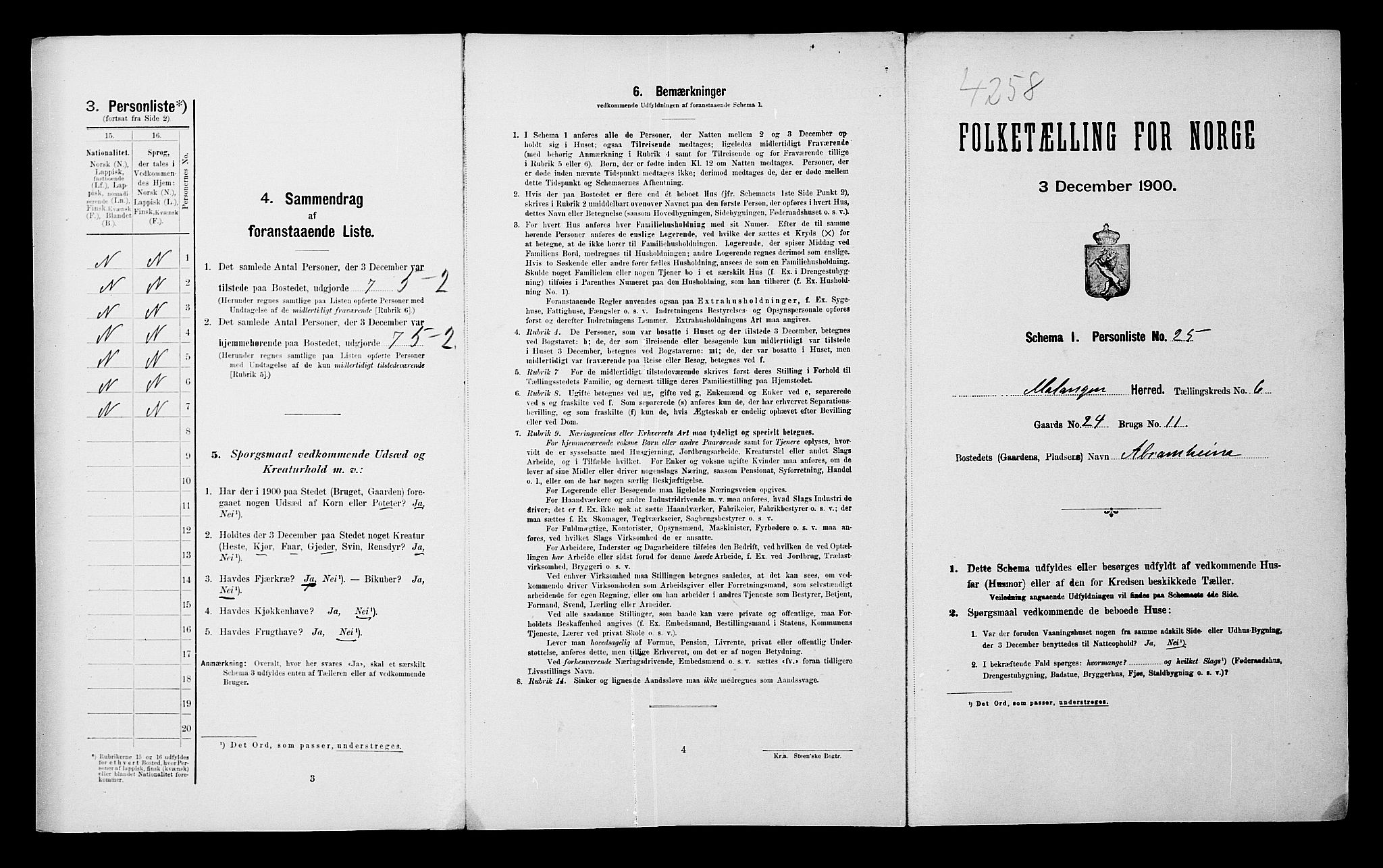 SATØ, Folketelling 1900 for 1932 Malangen herred, 1900, s. 437