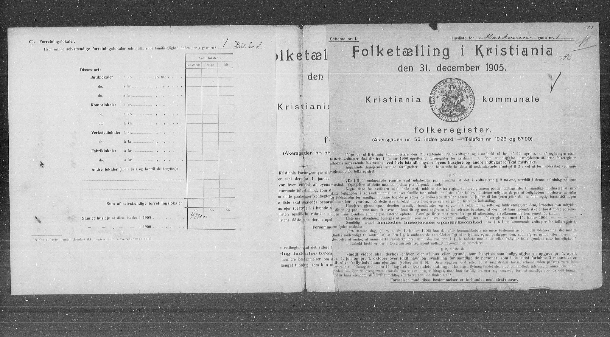 OBA, Kommunal folketelling 31.12.1905 for Kristiania kjøpstad, 1905, s. 33065