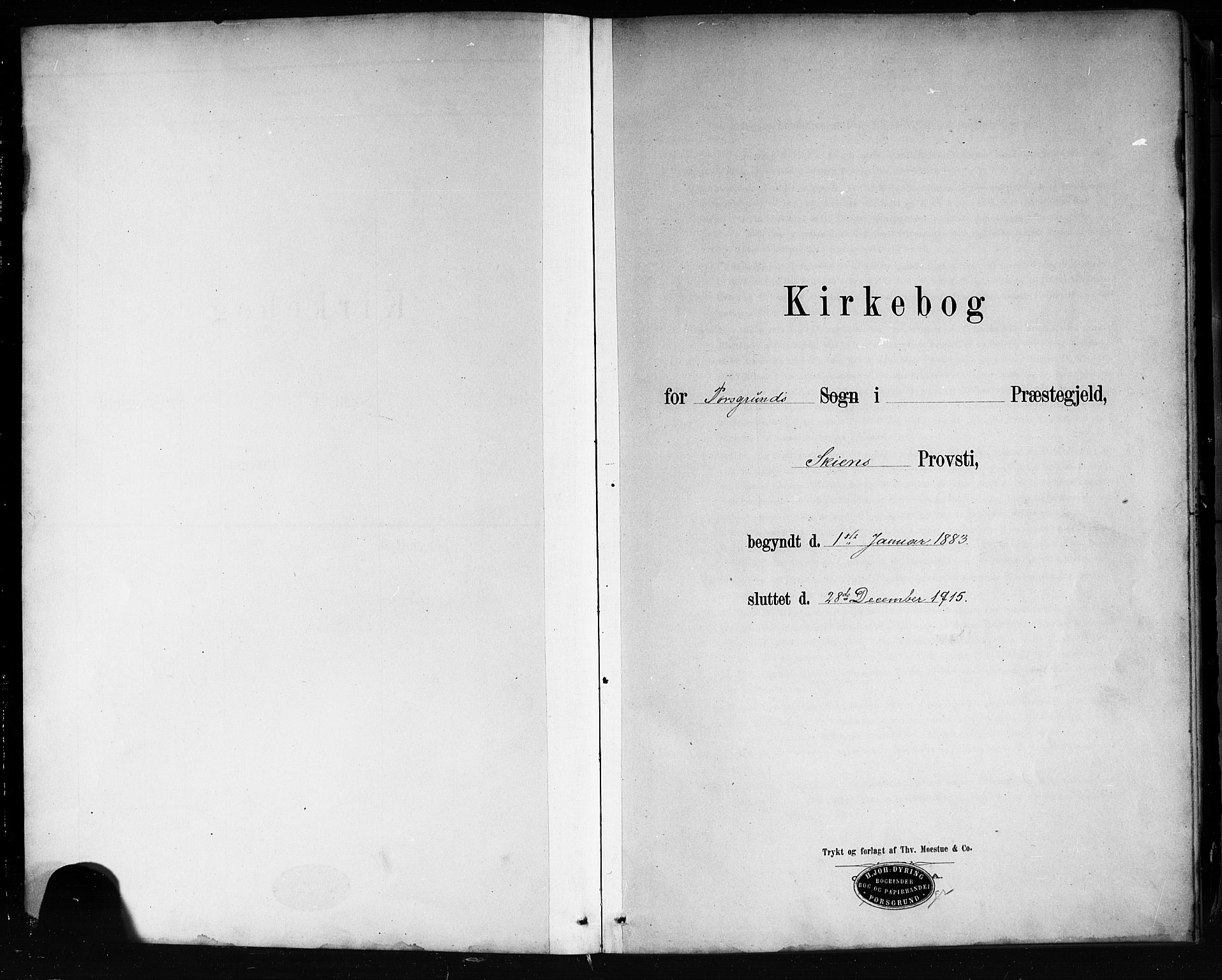 Porsgrunn kirkebøker , SAKO/A-104/G/Gb/L0005: Klokkerbok nr. II 5, 1883-1915