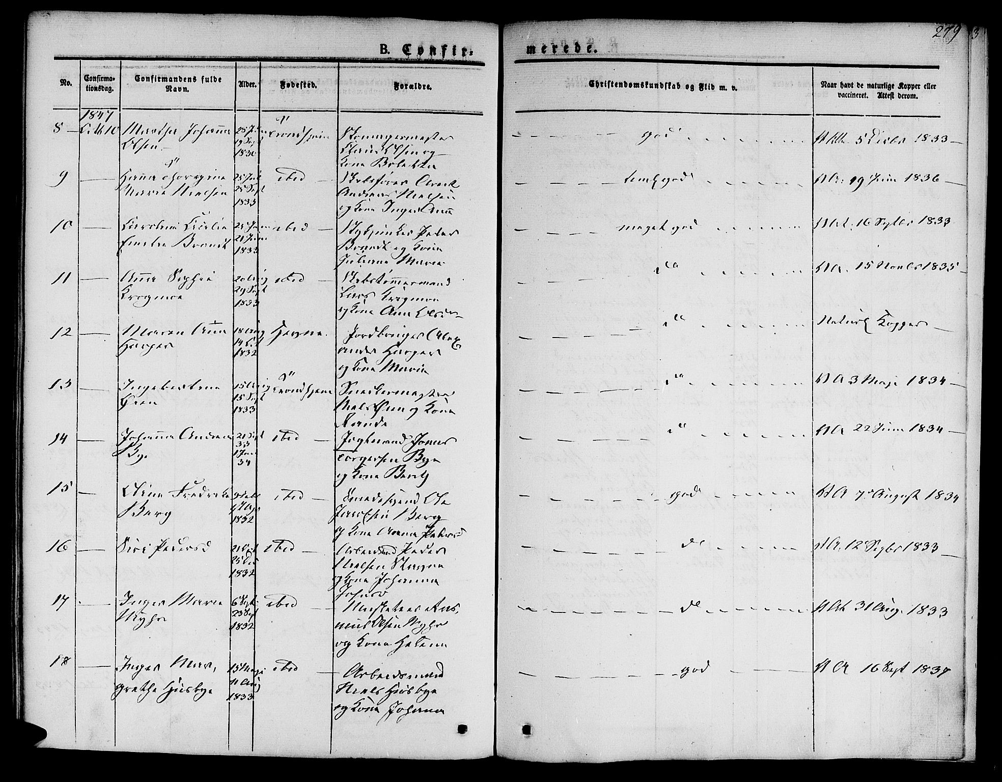 Ministerialprotokoller, klokkerbøker og fødselsregistre - Sør-Trøndelag, SAT/A-1456/601/L0048: Ministerialbok nr. 601A16, 1840-1847, s. 279