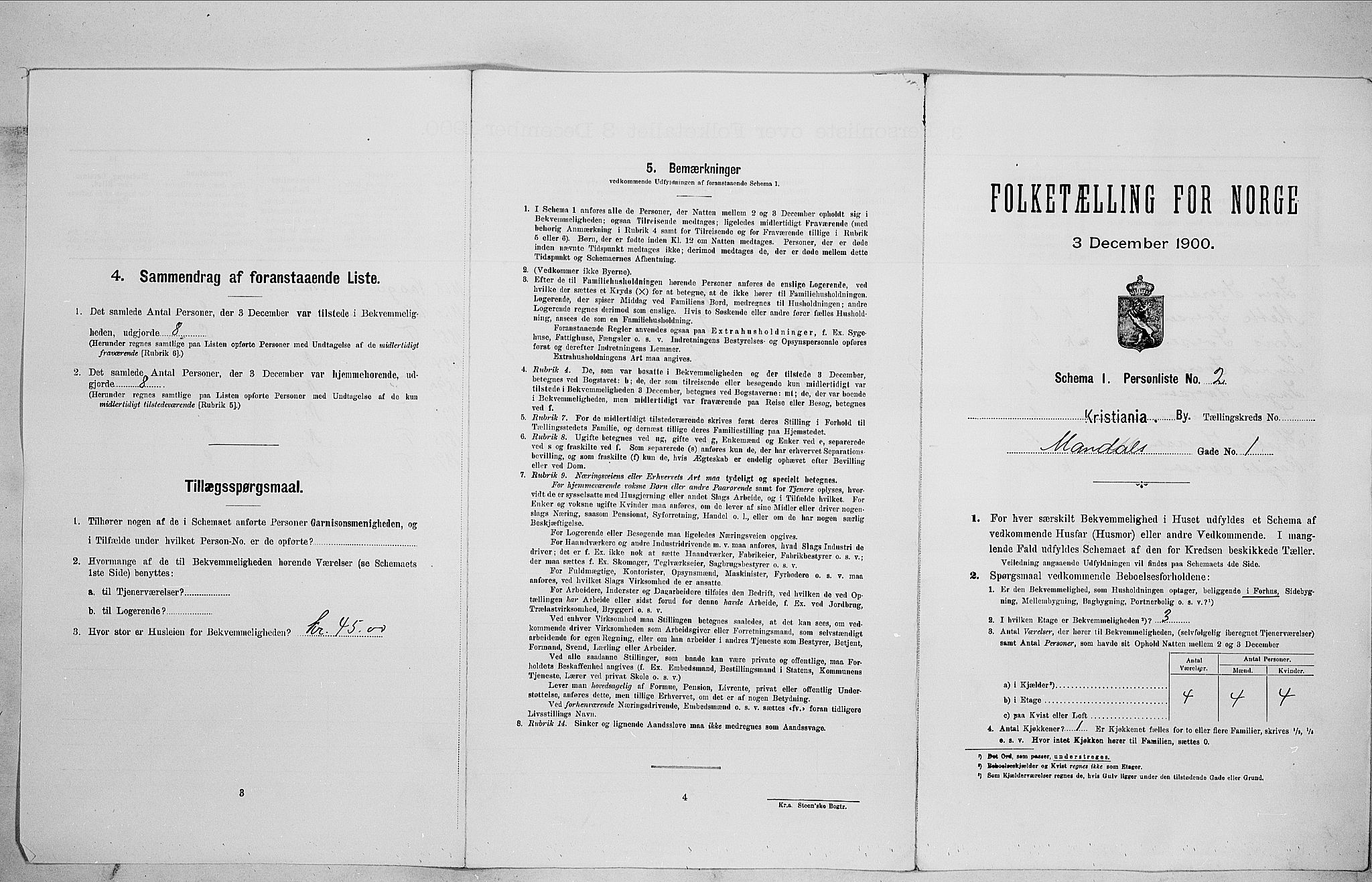 SAO, Folketelling 1900 for 0301 Kristiania kjøpstad, 1900, s. 54484