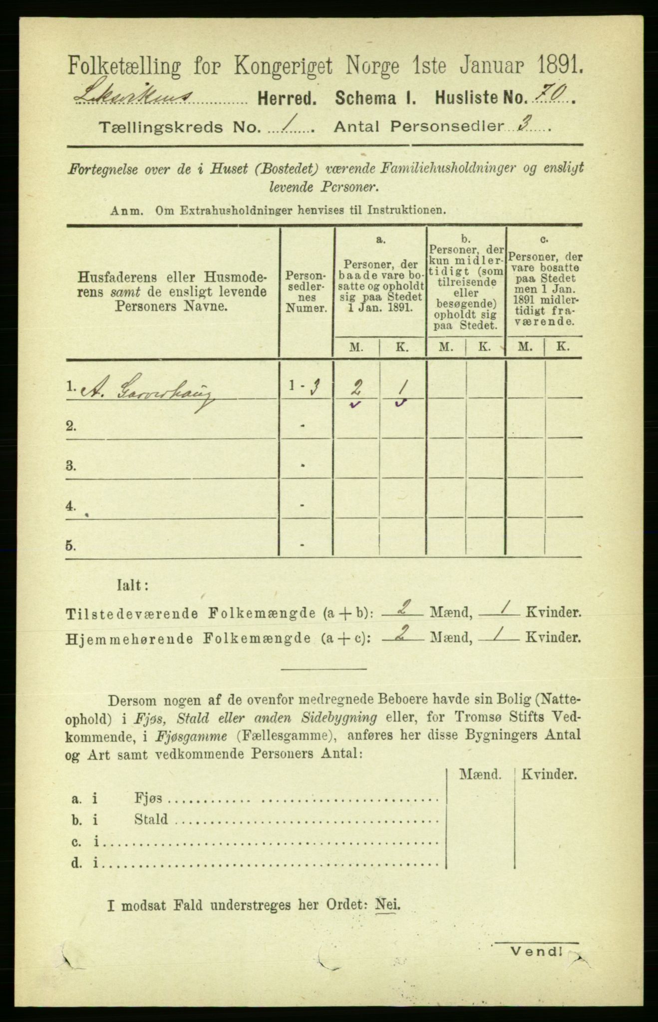 RA, Folketelling 1891 for 1718 Leksvik herred, 1891, s. 92